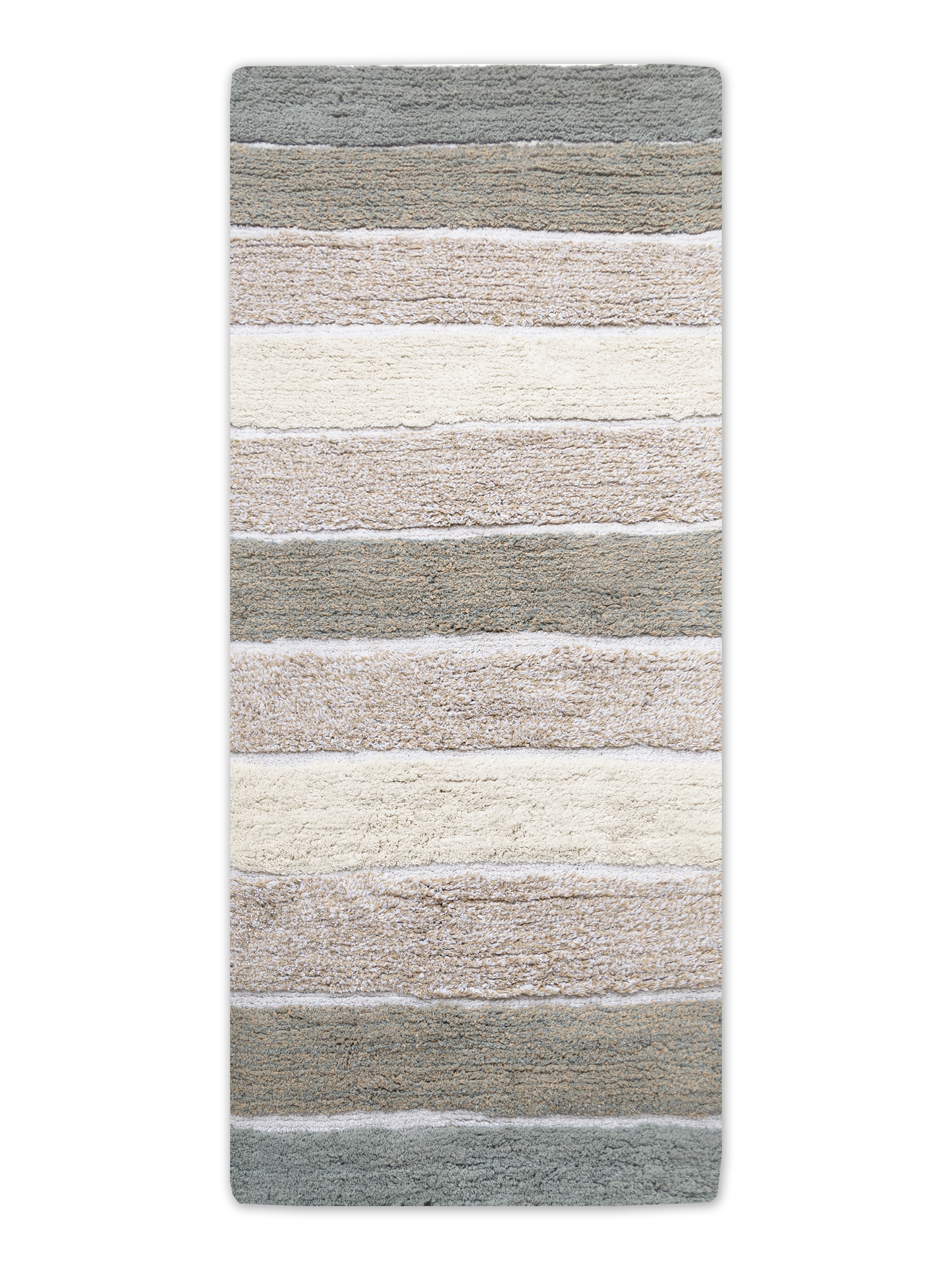 Cordural Stripe Bath Runner-Gray-Beige,24''X60''