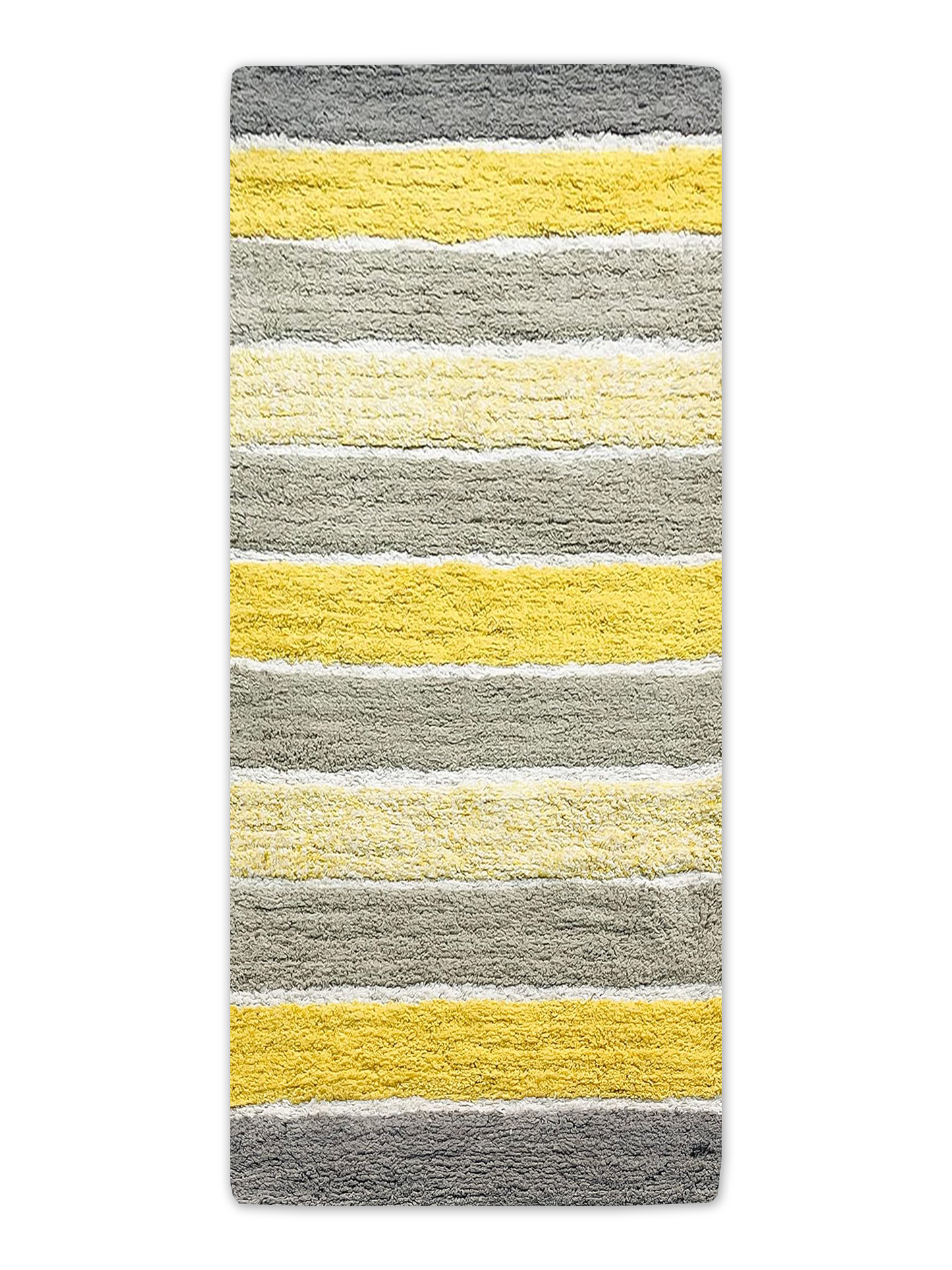 CORDURAL STRIPE BATH RUNNER, 24''x60'', Yellow-Grey