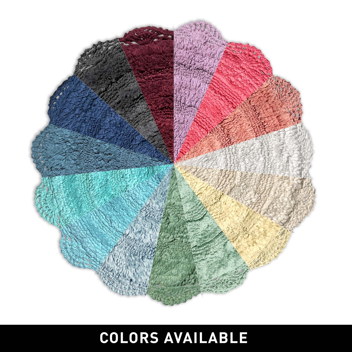 CROCHET OVAL BATH MAT, 17''x24'', SAGE GREEN