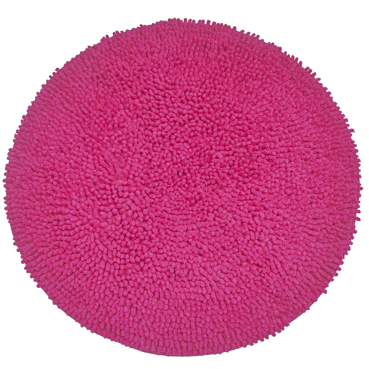 Chenille Shagg Round Bath Mat - Hot Pink, 24" Round