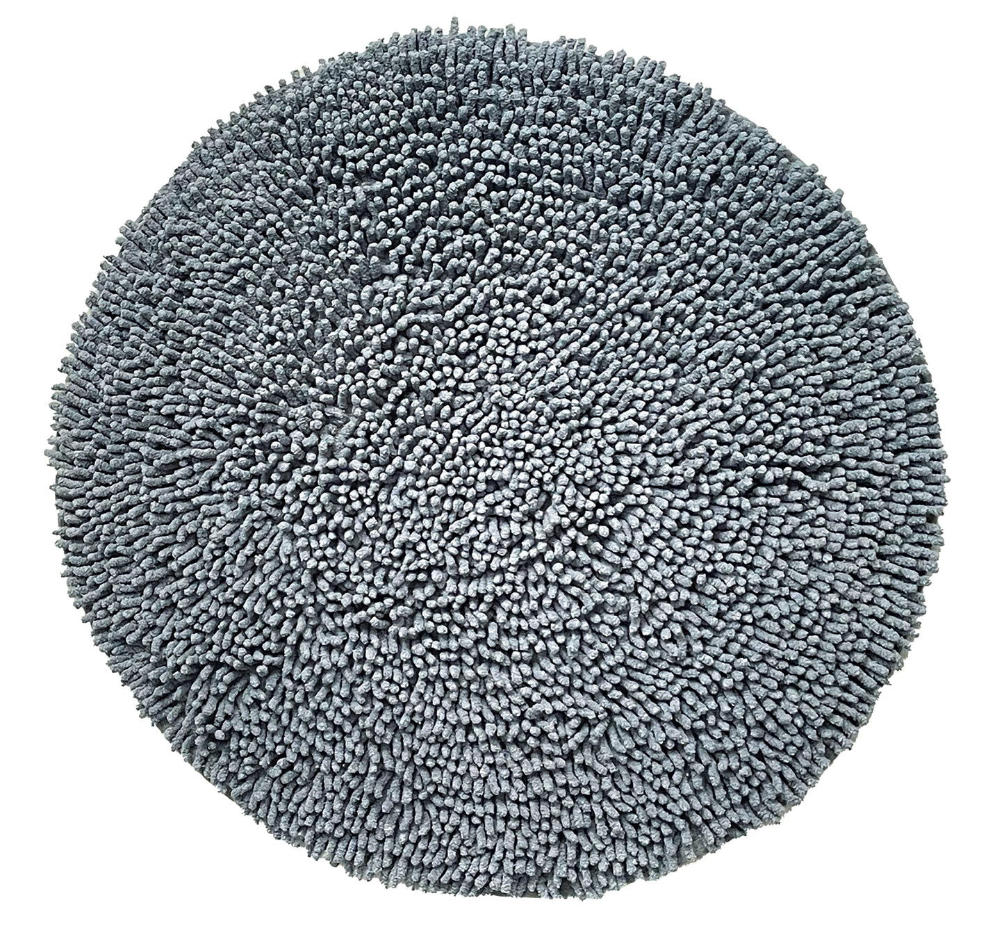 CHENILLE SHAGG ROUND BATH MAT, 24'' RND, GREY