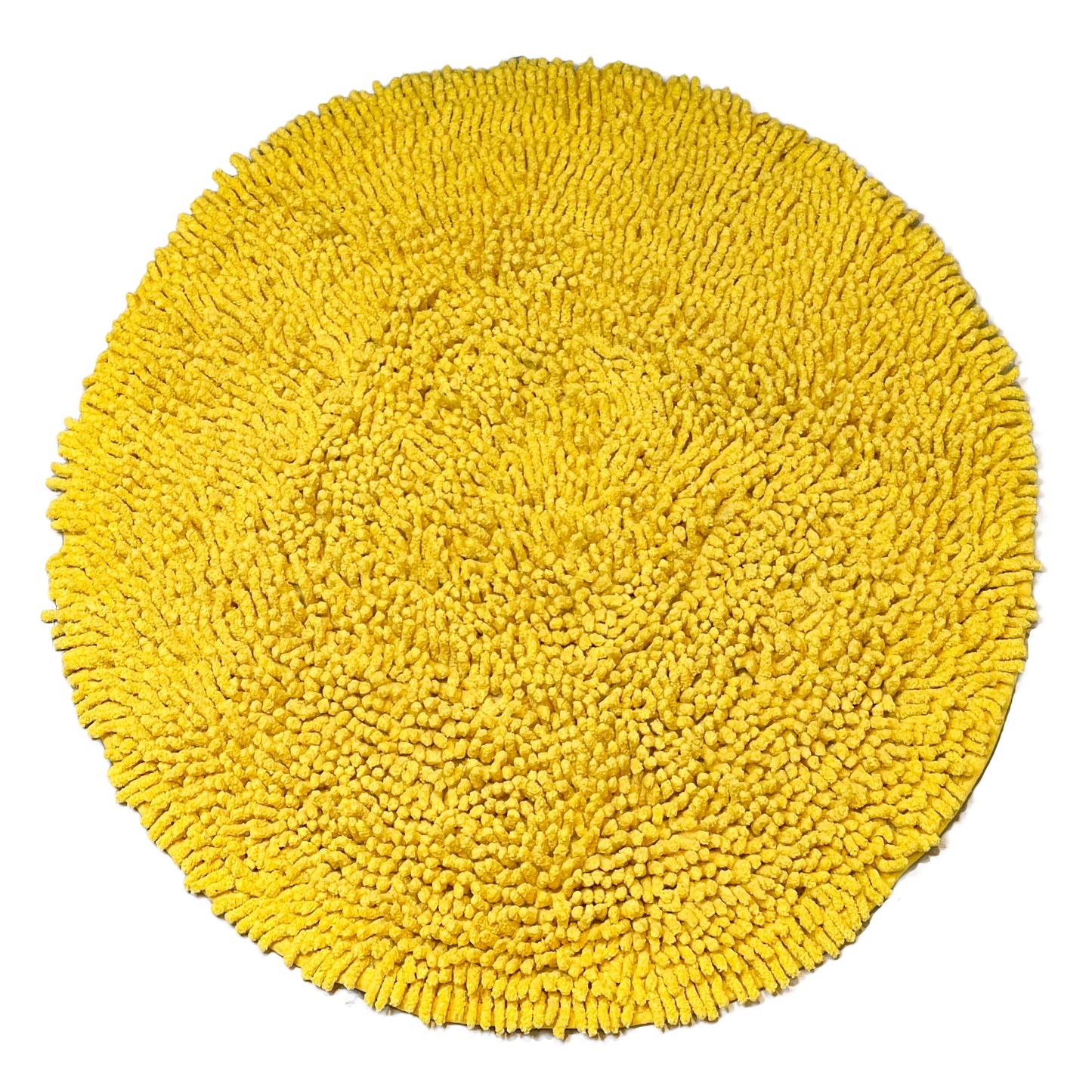 CHENILLE SHAGG ROUND BATH MAT, 24'' RND, YELLOW