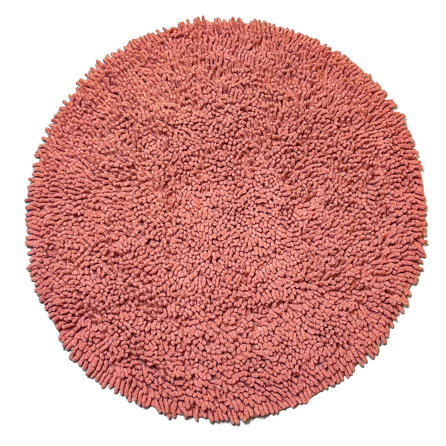 CHENILLE SHAGG ROUND BATH MAT, 24'' RND, BLUSH