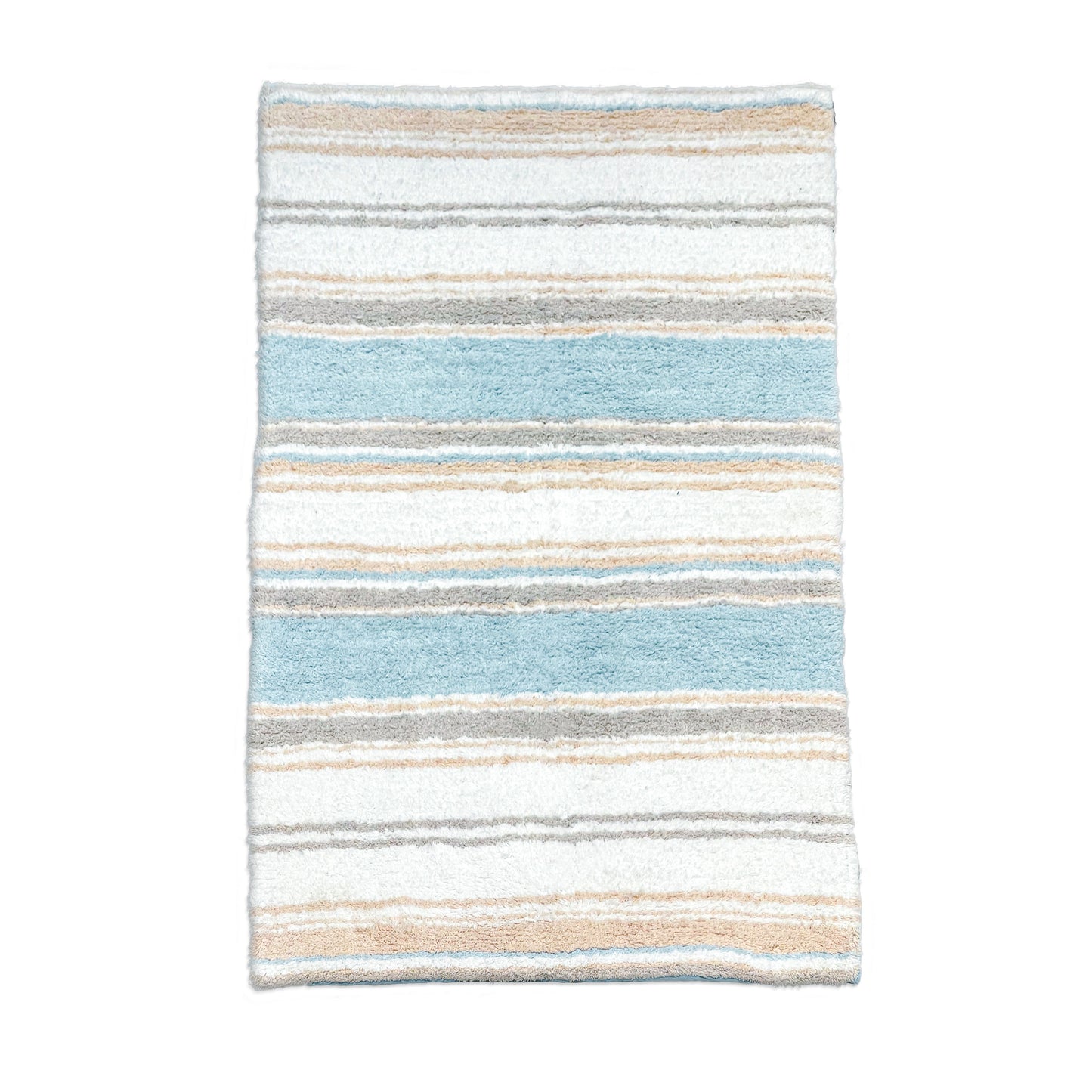 Maui Bath Mat - Coastal Blue/Beige/White, 21"x34"