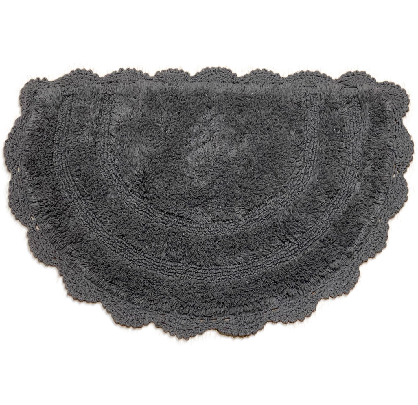 Crochet Semi Circle Bath Mat, Griffin Gray, 20'' X 32''
