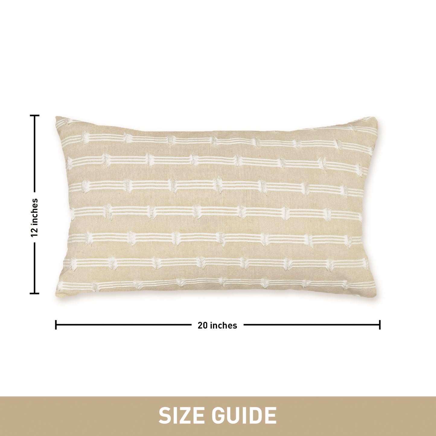 Gardenia Pillow Cover Set Of 2 - Beige-White, 12''x20''
