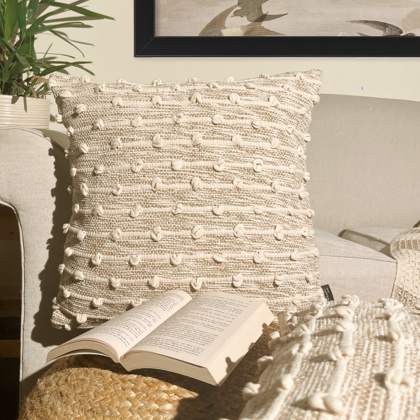 Malibu Stripe Pillow Cover Set Of 2 - Beige-Ivory, 18''x18''
