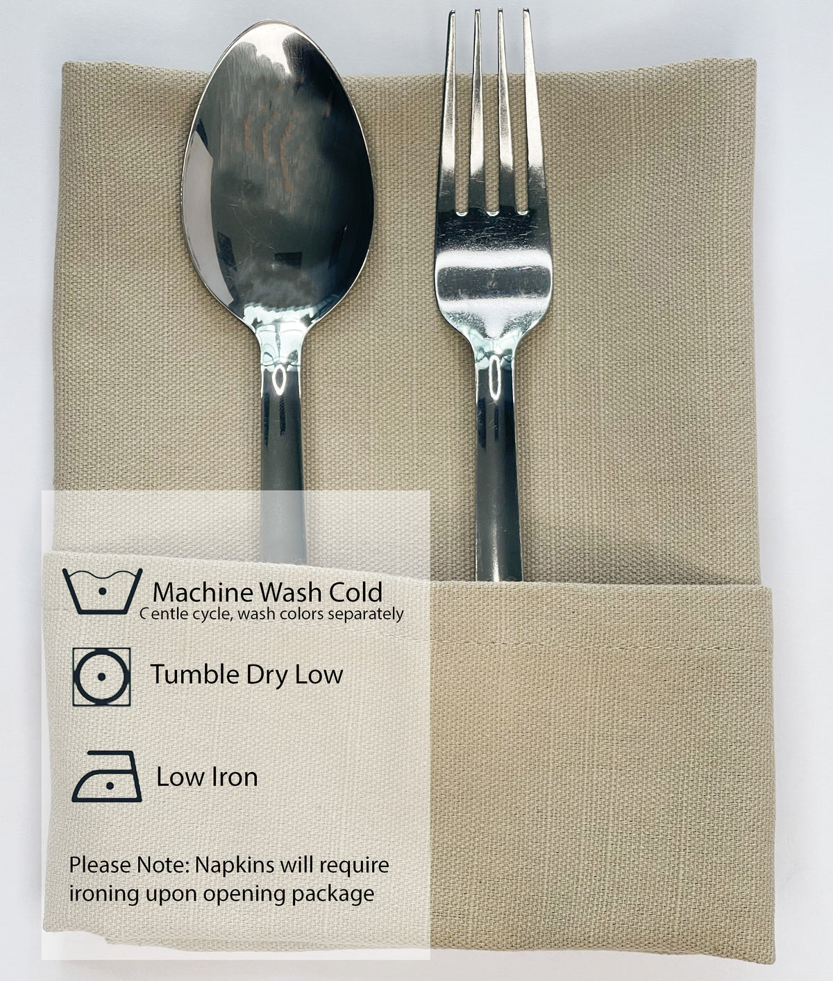 TEXTURED NAPKIN SET OF 6, BEIGE, 18''x18''
