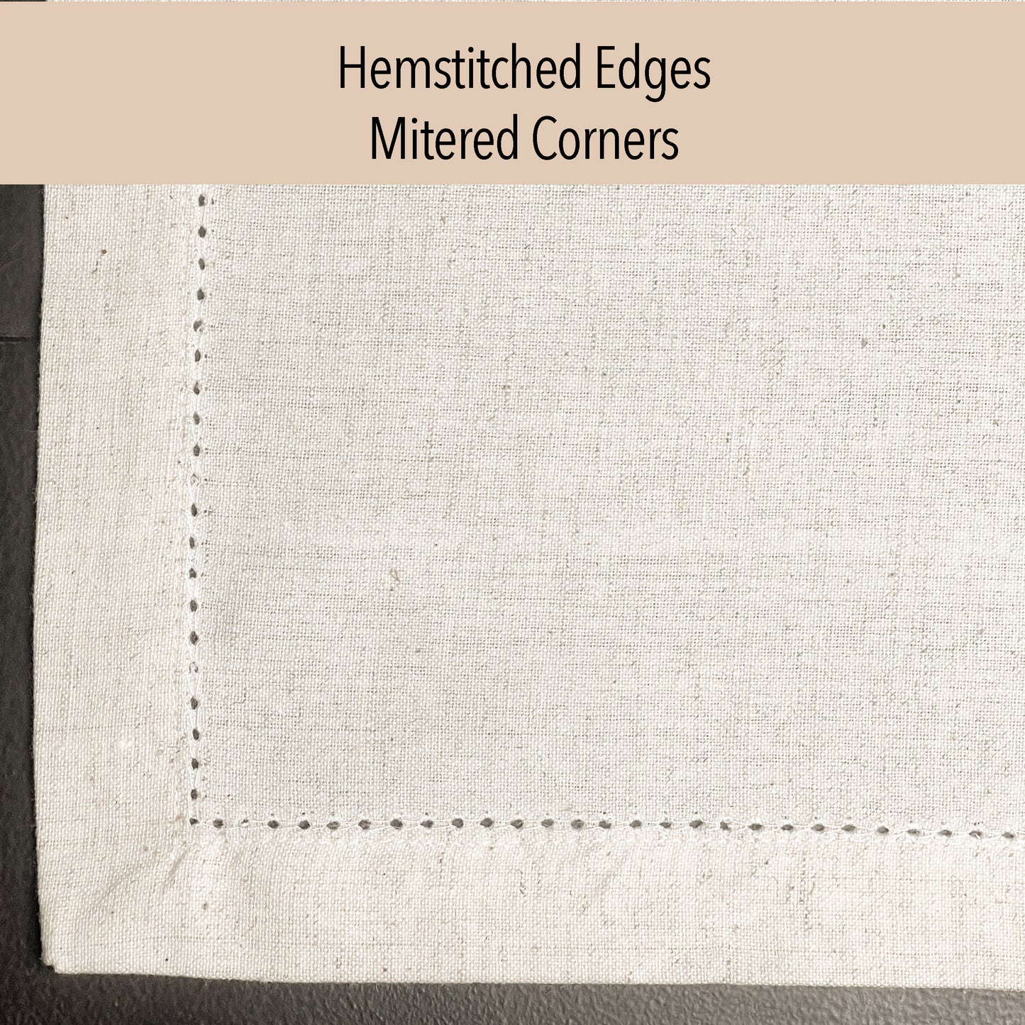 LUXOR NAPKINS SET OF 12, CREAM, 18''x18''.