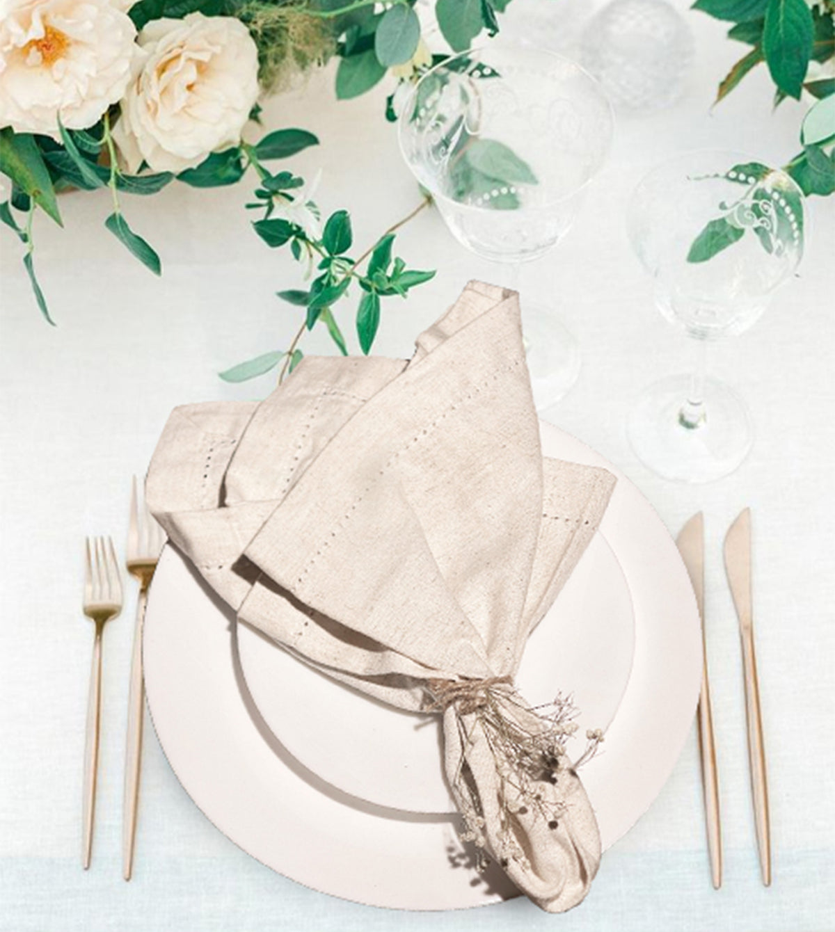 LUXOR NAPKINS SET OF 4, 18''x18'', CREAM