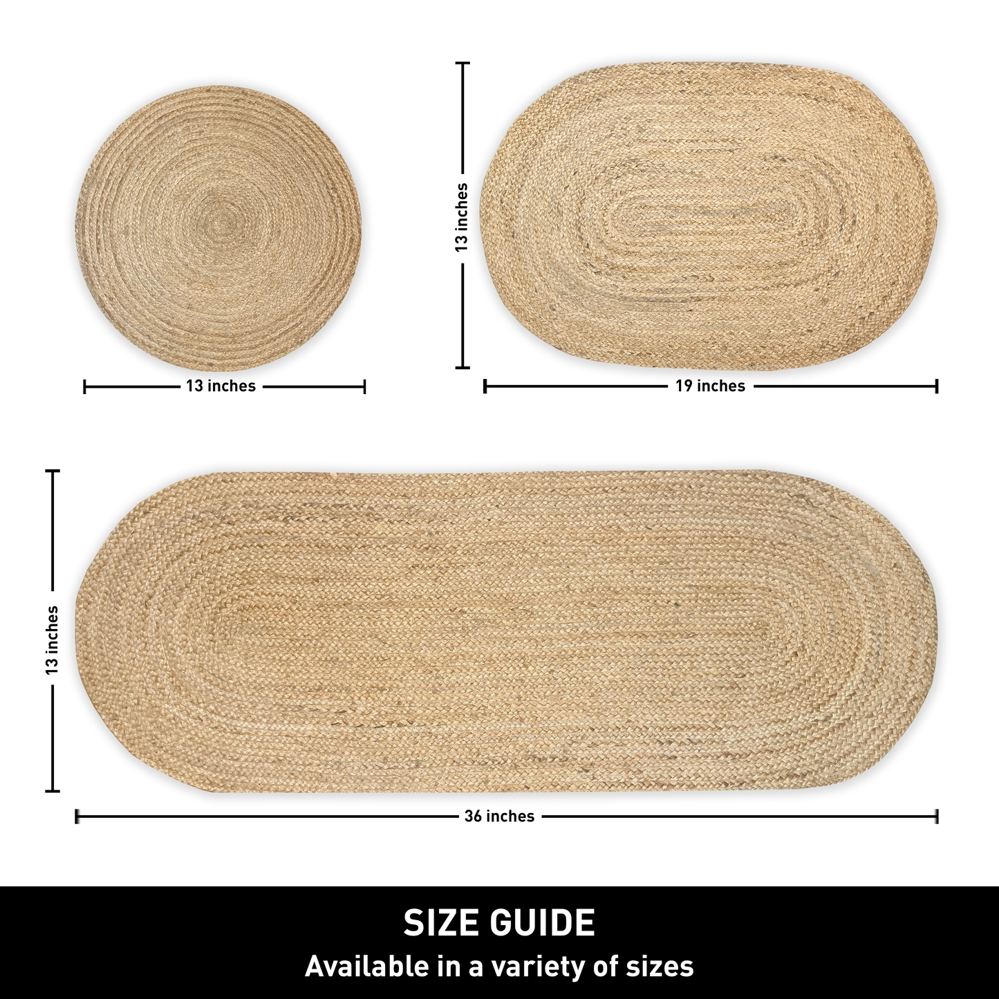 Jute Round Placemat Set Of 4 - Natural Jute, 15'' Rnd.