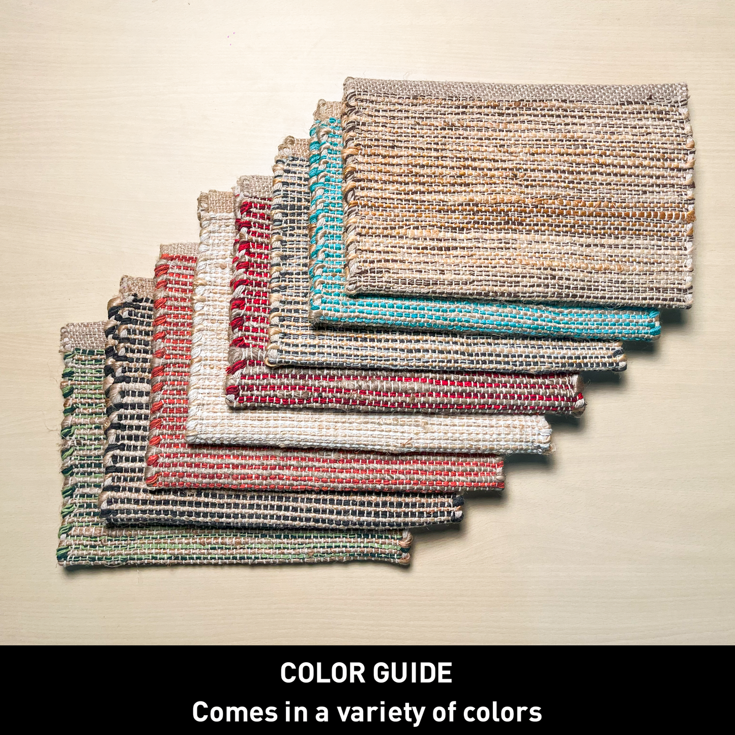 Ombre Placemats Set Of 4, Jute & Brown, 13x19 Inch