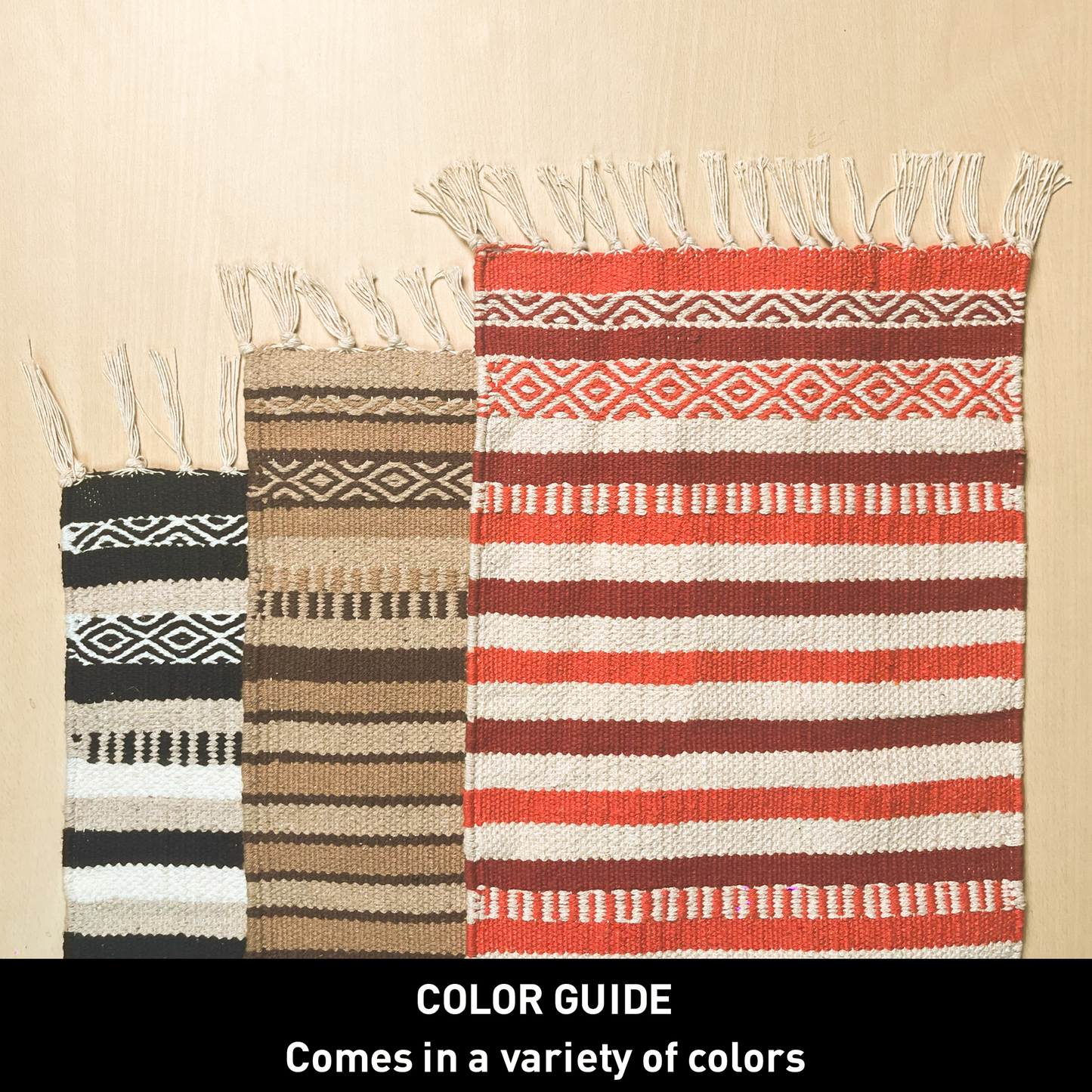 Laguna Placemat, Set of 4 Rust Orange Placemats, 13x19 In, Upcycled Cotton
