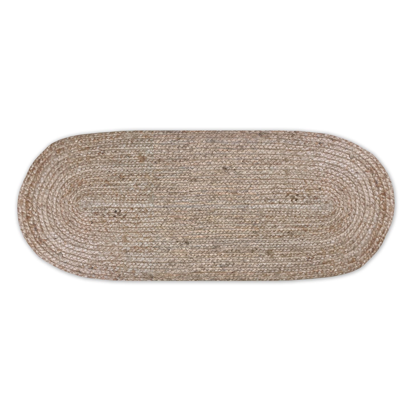 Oval Braided Table Runner - Natural Jute, 13''x36''