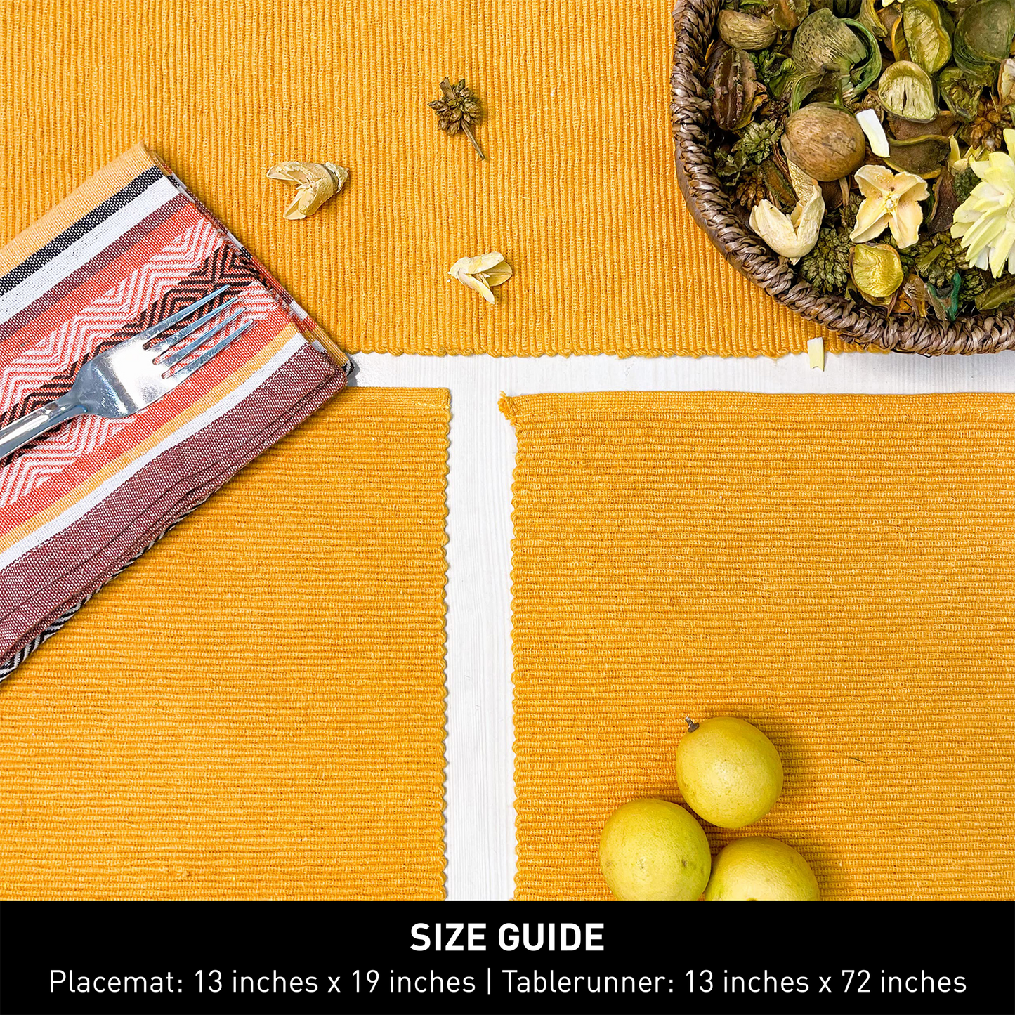 CLASSIC RIBBED PLACEMATS SET OF 6, 13''x19'', Rust