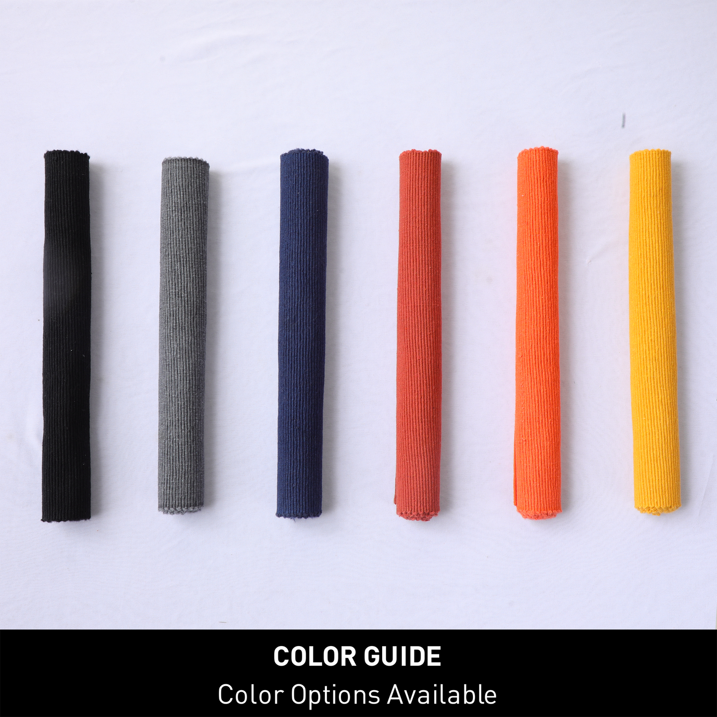 CLASSIC RIBBED PLACEMATS SET OF 6, 13''x19'', Black