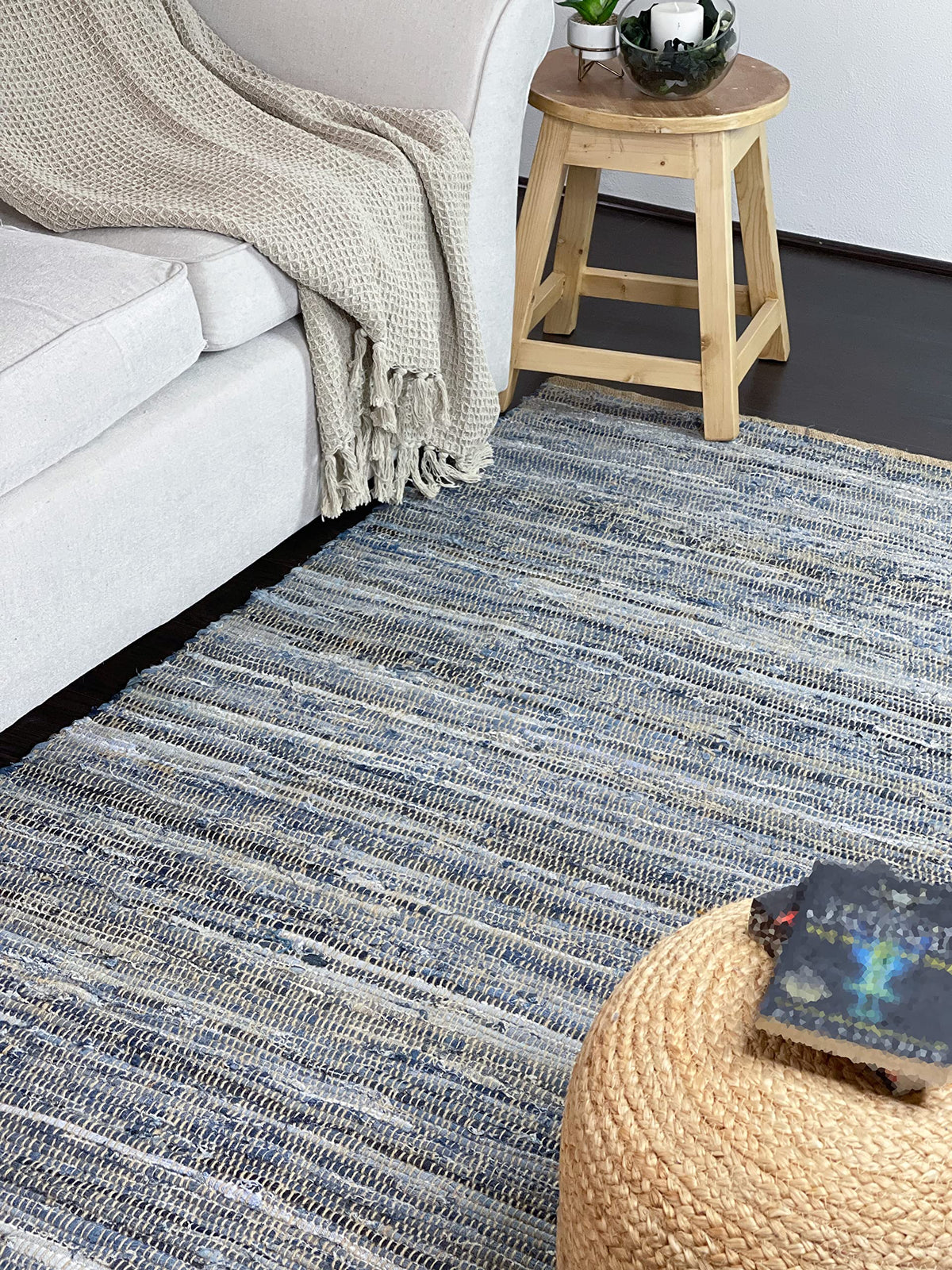 Denim Jute Rug - Denim Blue, 4'x6'