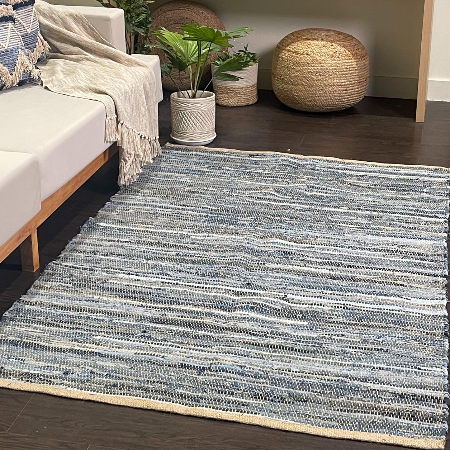 Denim Jute Rug - Denim Blue, 3'x5'