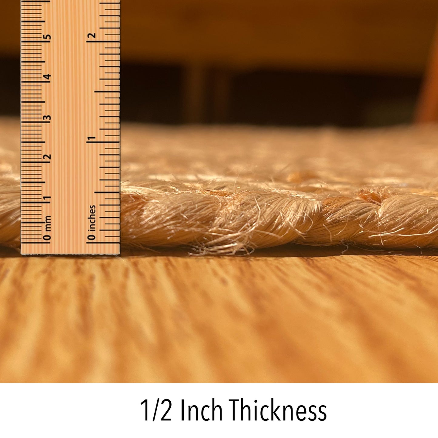 BRAIDED JUTE SEMICIRCLE RUG, NATURAL JUTE, 18''x30''