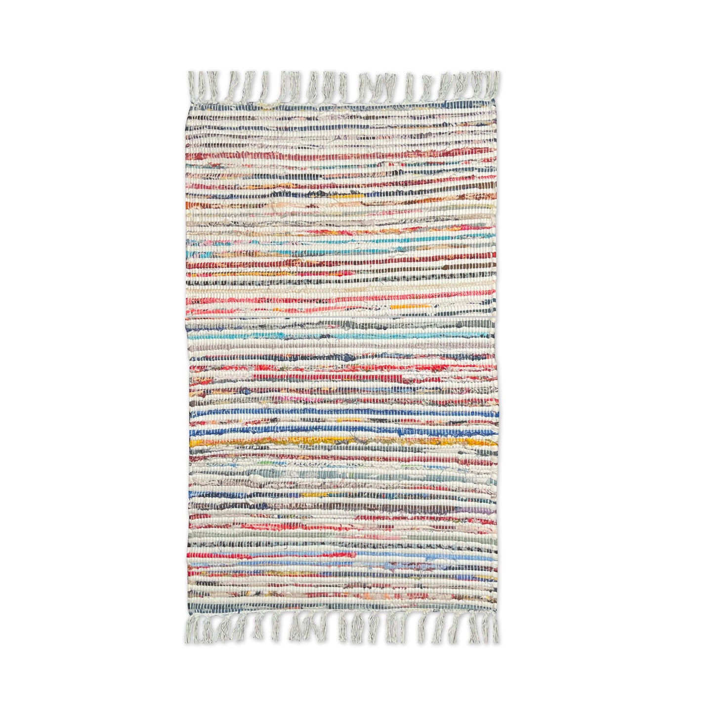 WHITE MULTI CHINDI RUNNER, MULTI, 2' x 7'.