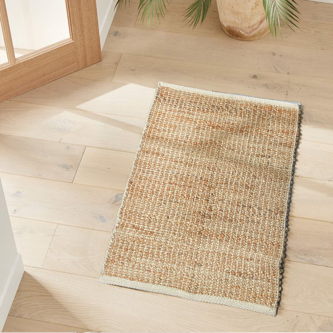 Monterey Jute/Cotton Rug-Natural Jute/Ivory-2'x3'