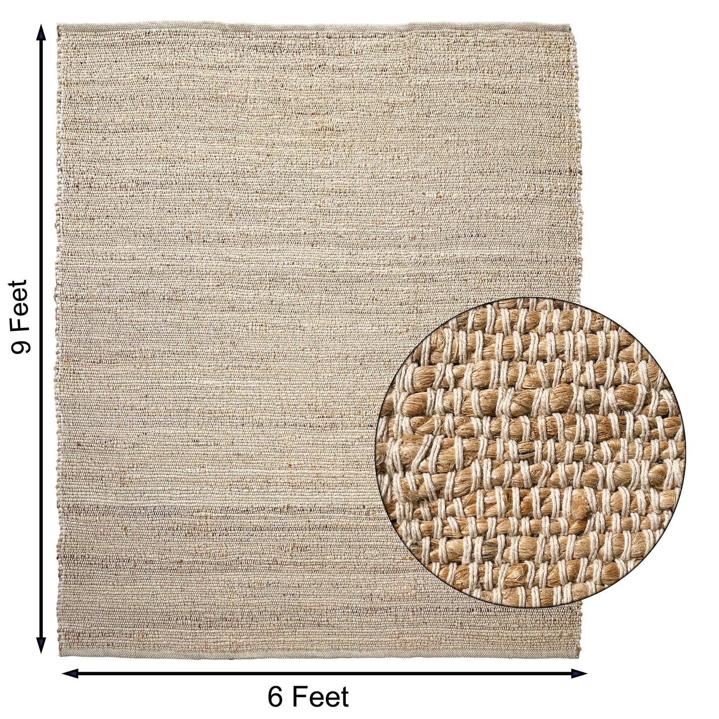 Jute Chindi Rug-Natural Jute-6'x9'.