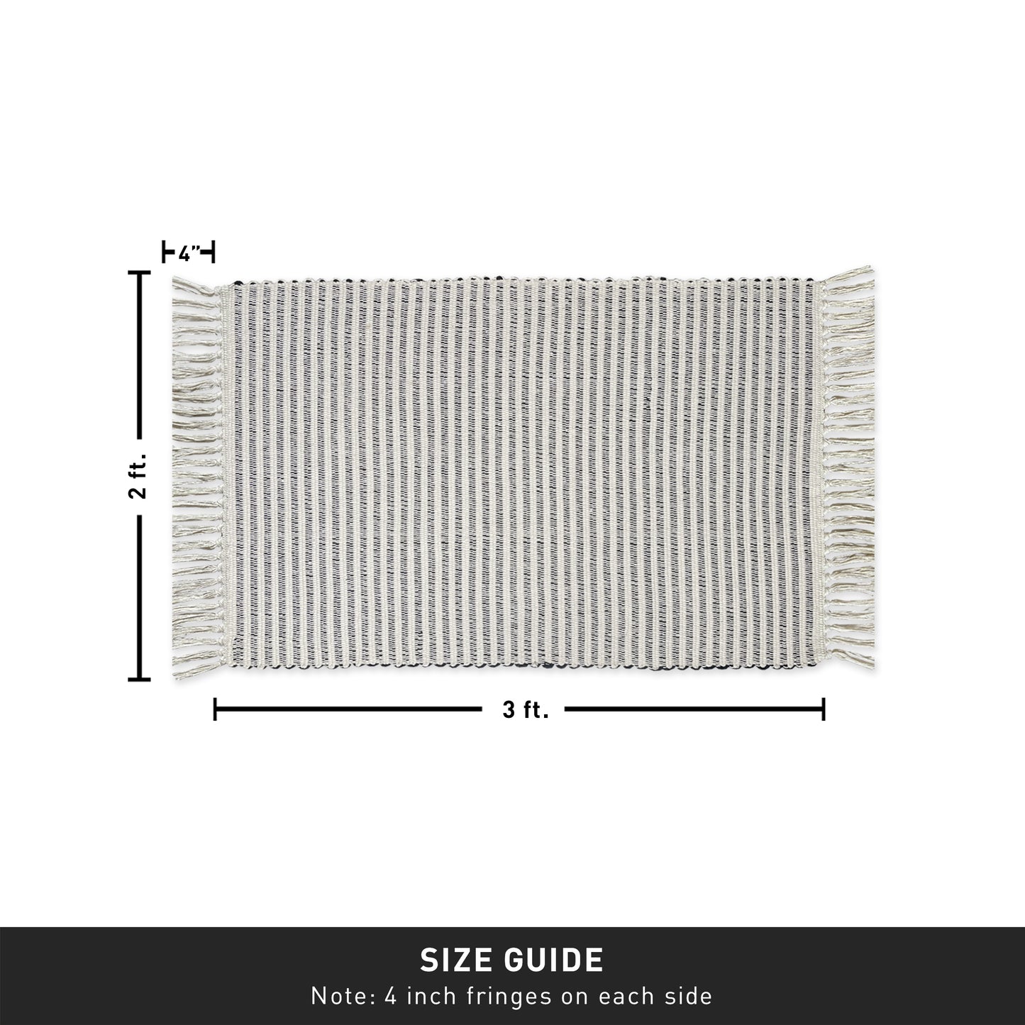 Providence Stripe Rug - Black/Ivory, 2'x3'