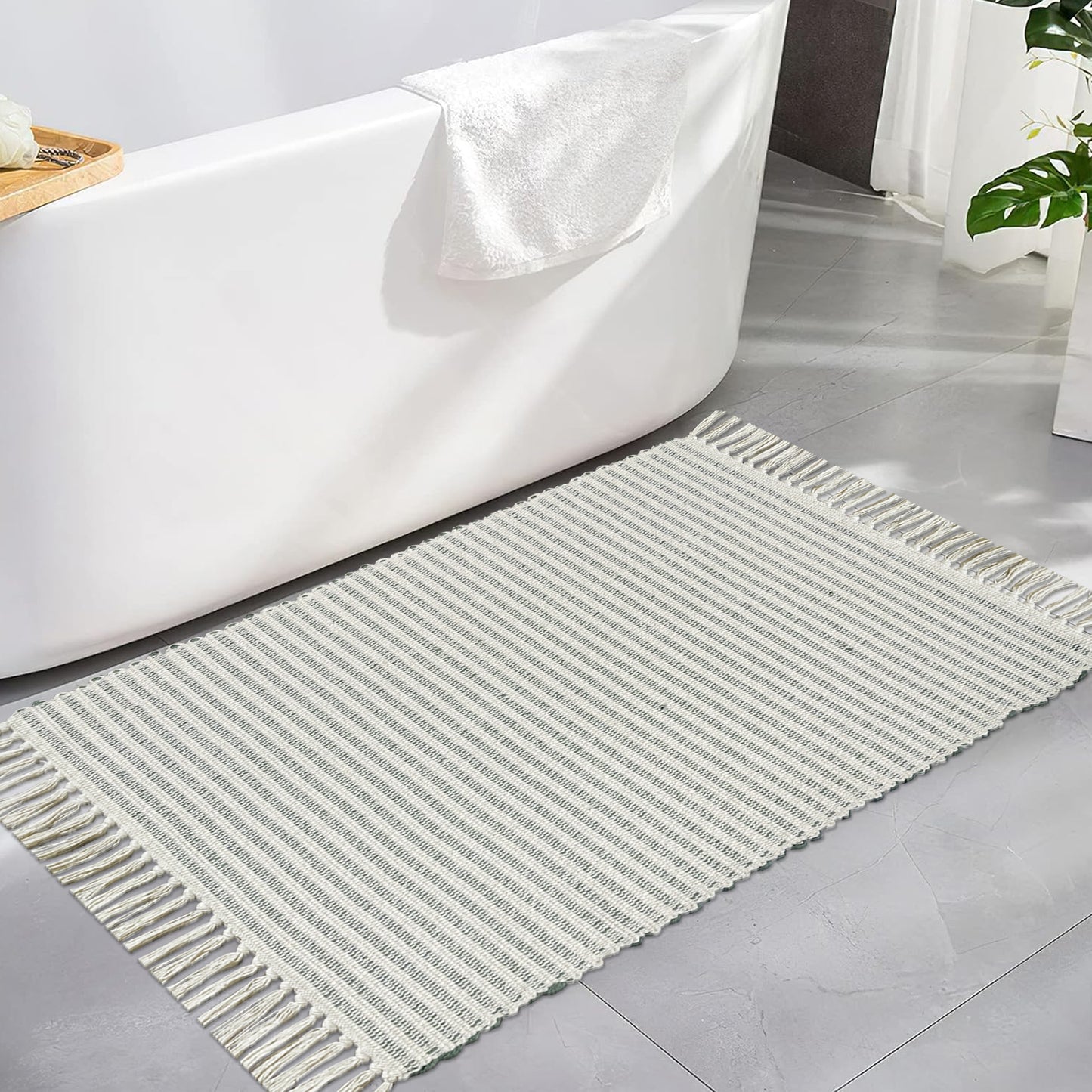 Providence Stripe Rug - Olive Green/Ivory, 2'x3'