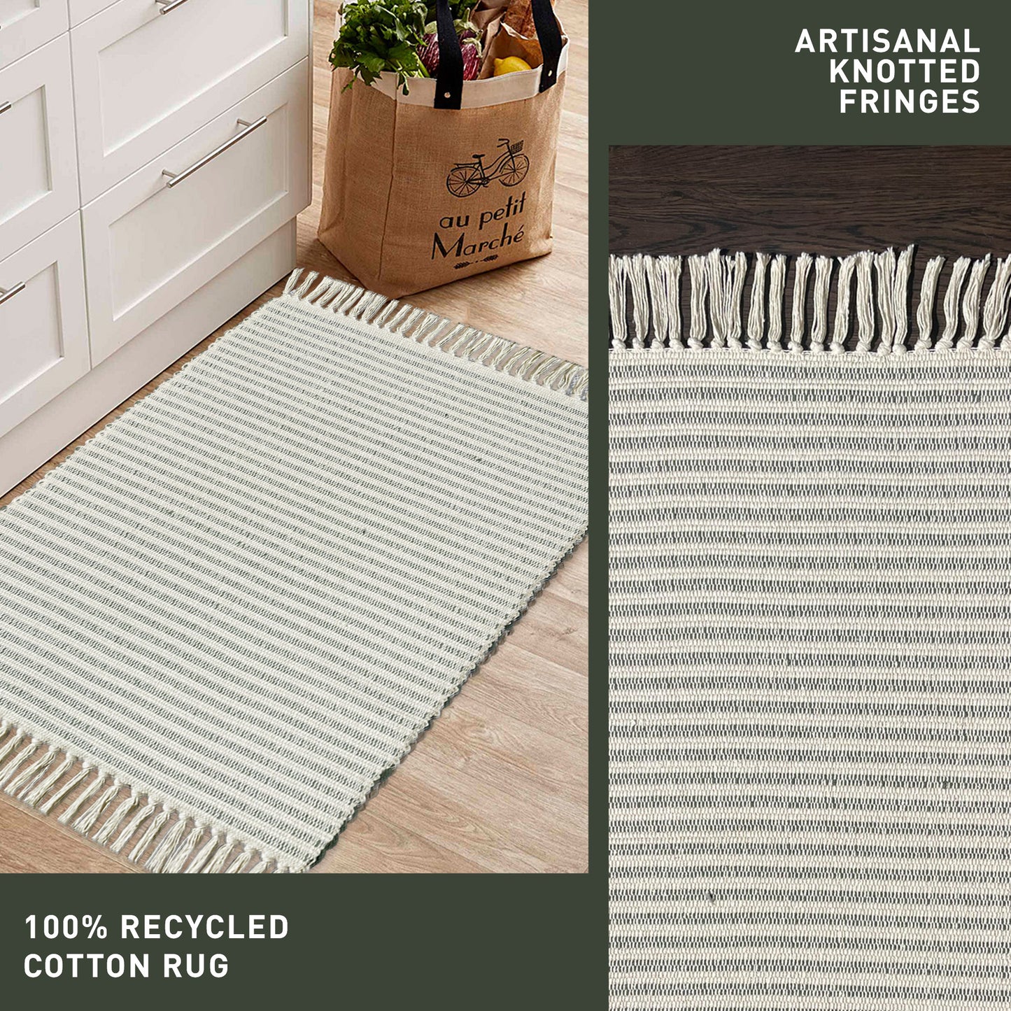 Providence Stripe Rug - Olive Green/Ivory, 2'x3'