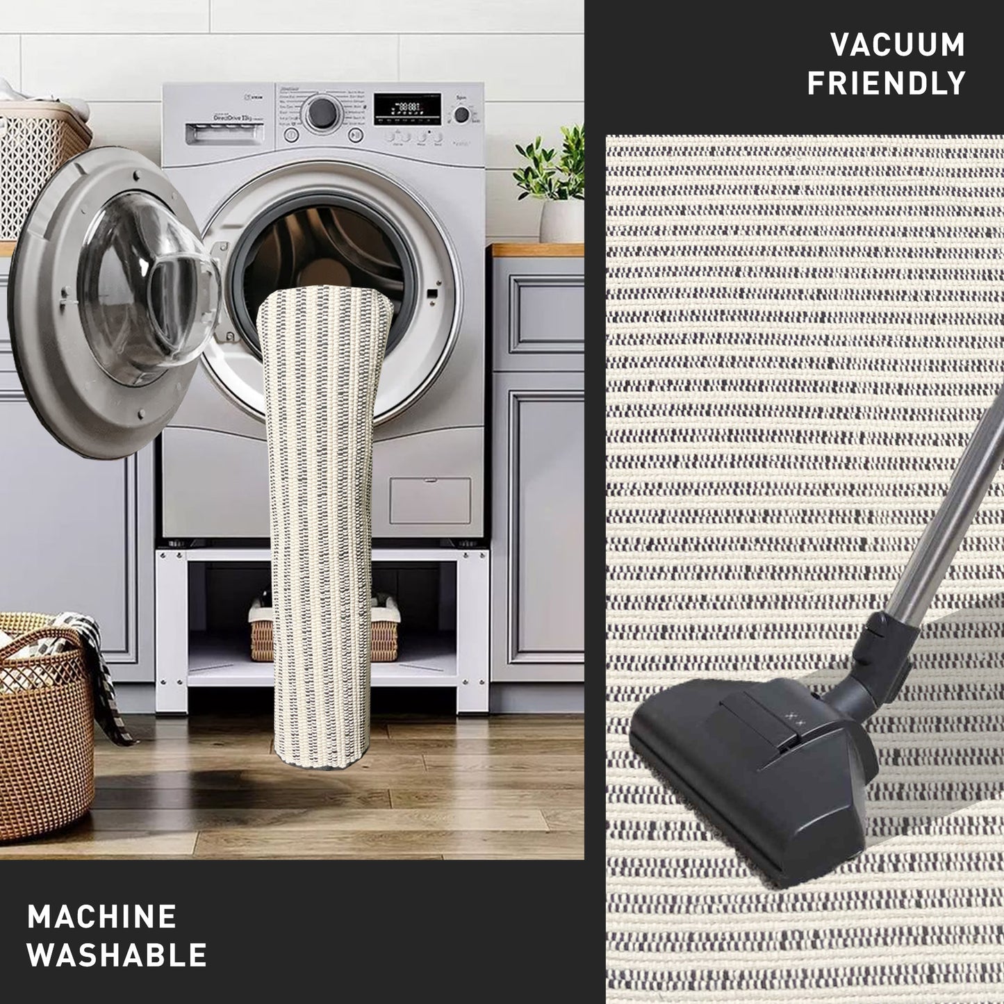 Providence Stripe Rug - Black/Ivory, 2'x4.25'