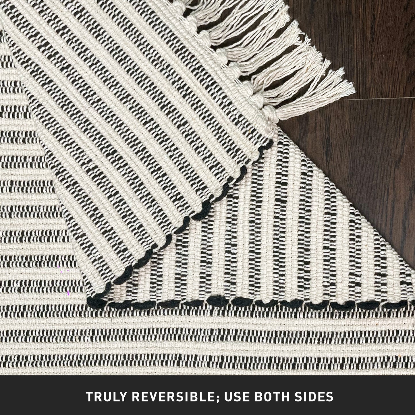 Providence Stripe Rug - Black/Ivory, 2'x4.25'