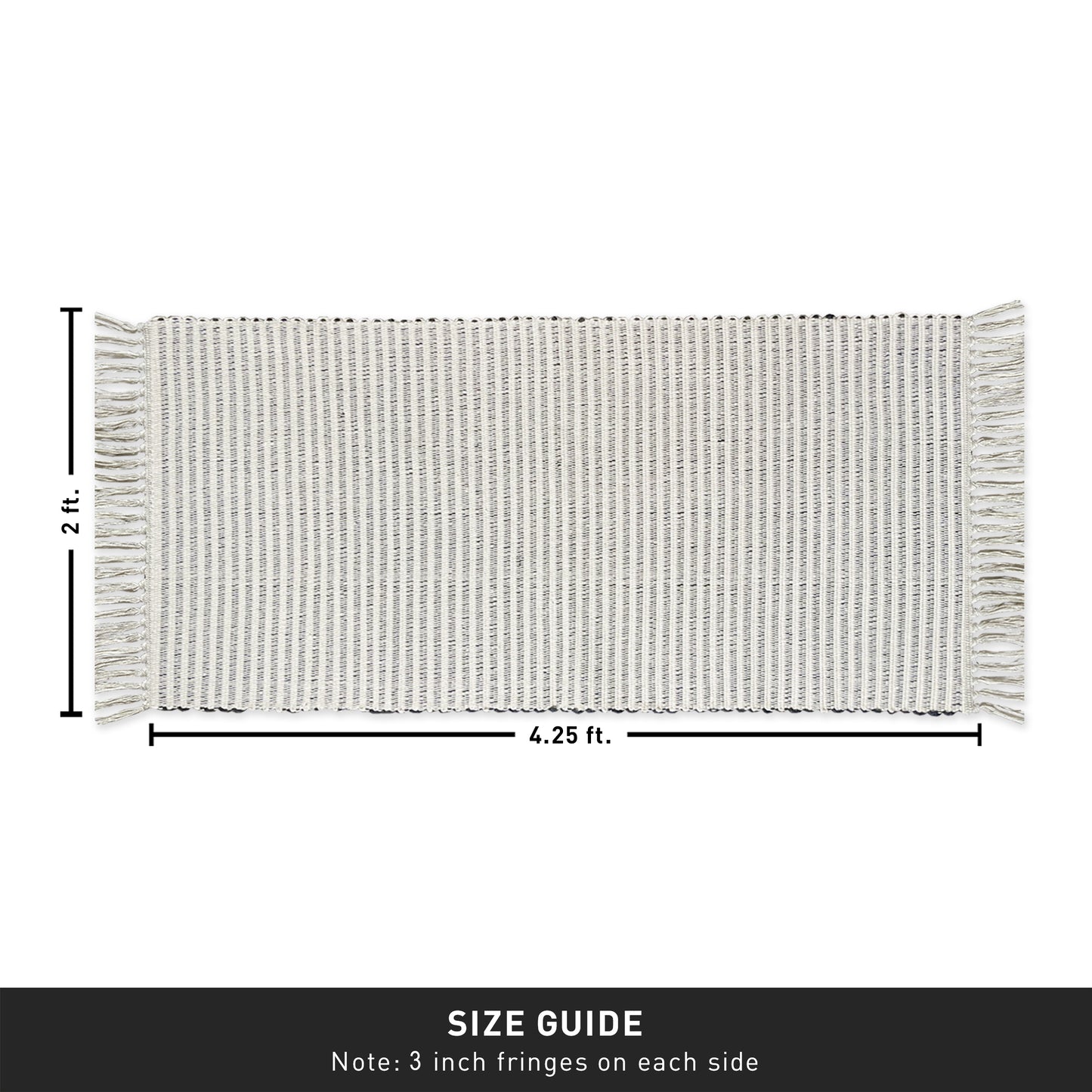Providence Stripe Rug - Black/Ivory, 2'x4.25'