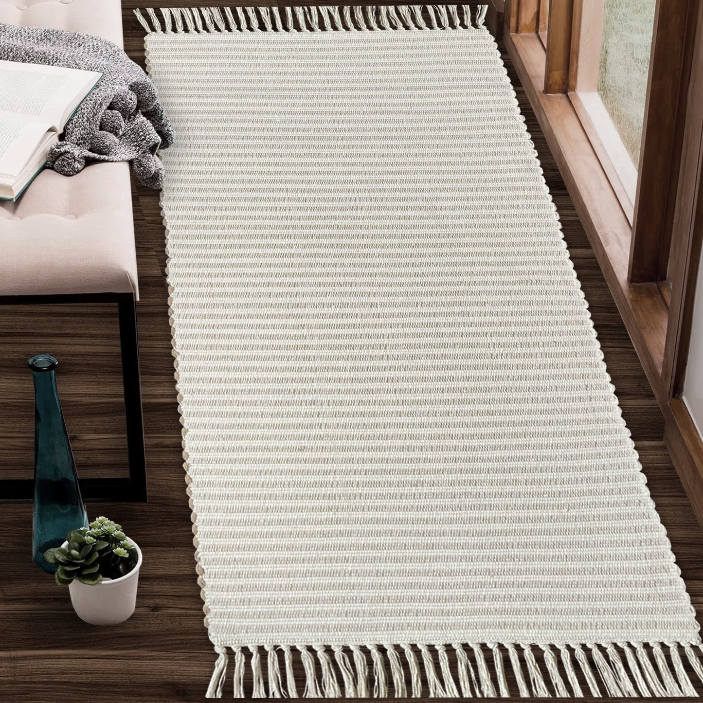 Providence Stripe Rug - Beige/Ivory, 2'x4.25'