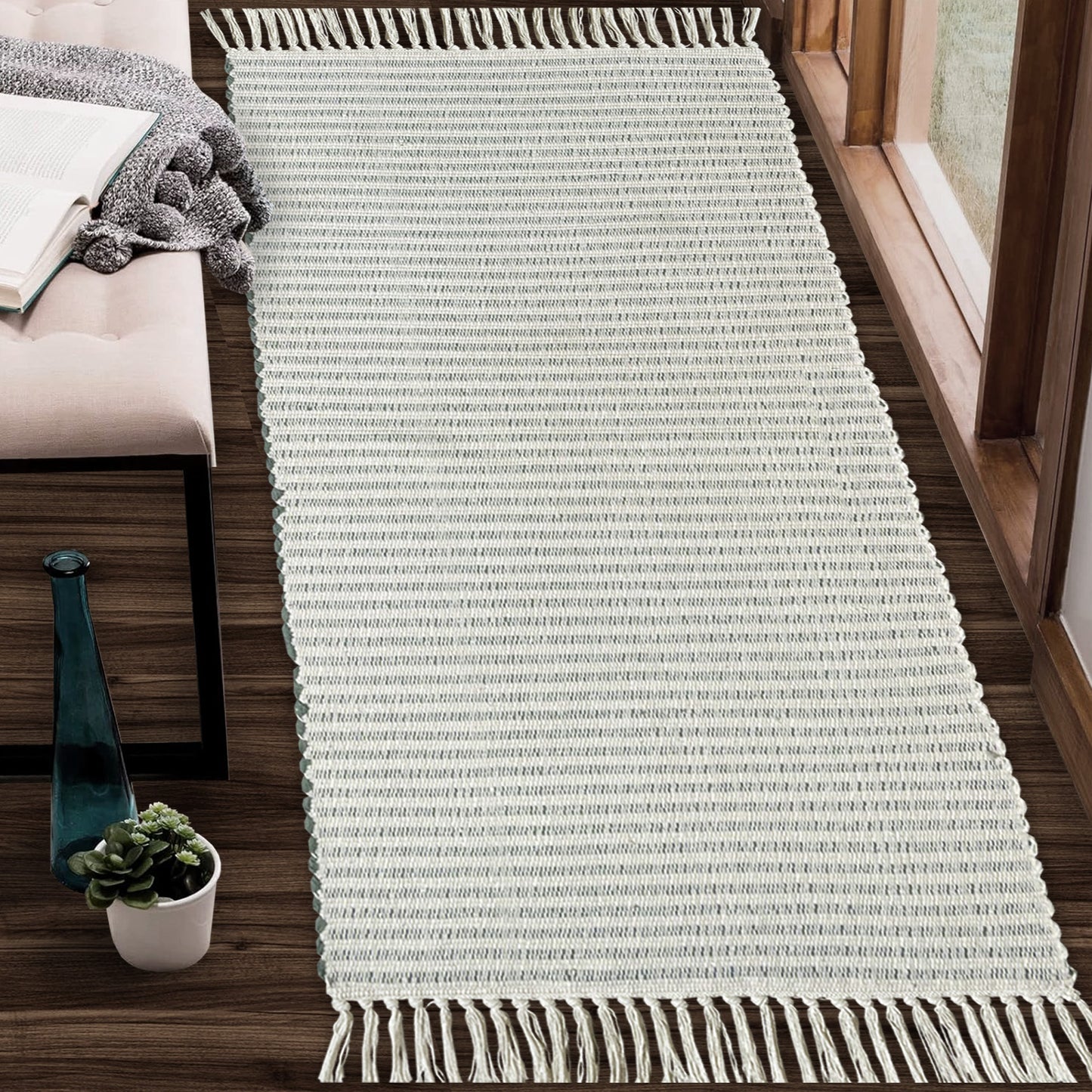 Providence Stripe Rug - Olive Green/Ivory, 2'x4.25'