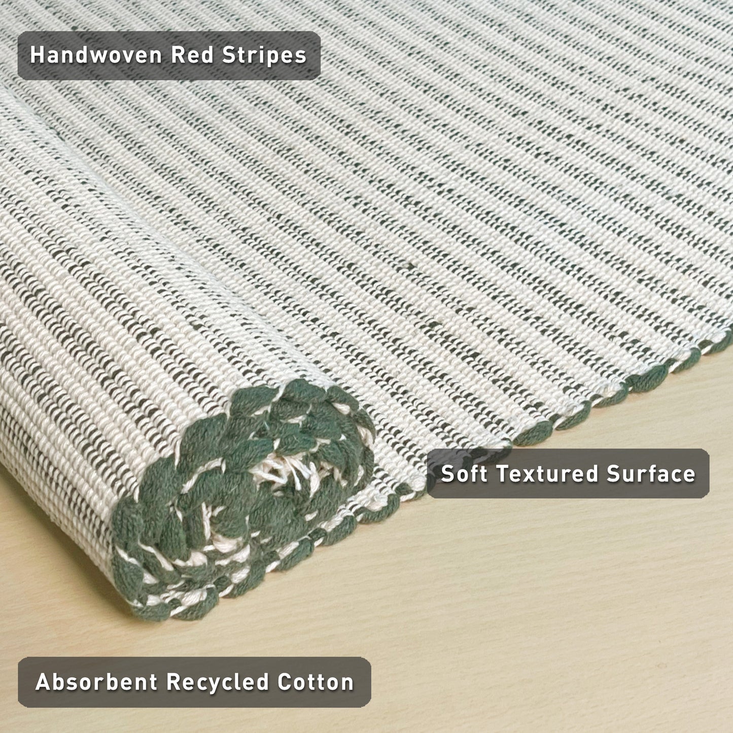 Providence Stripe Rug - Olive Green/Ivory, 2'x4.25'