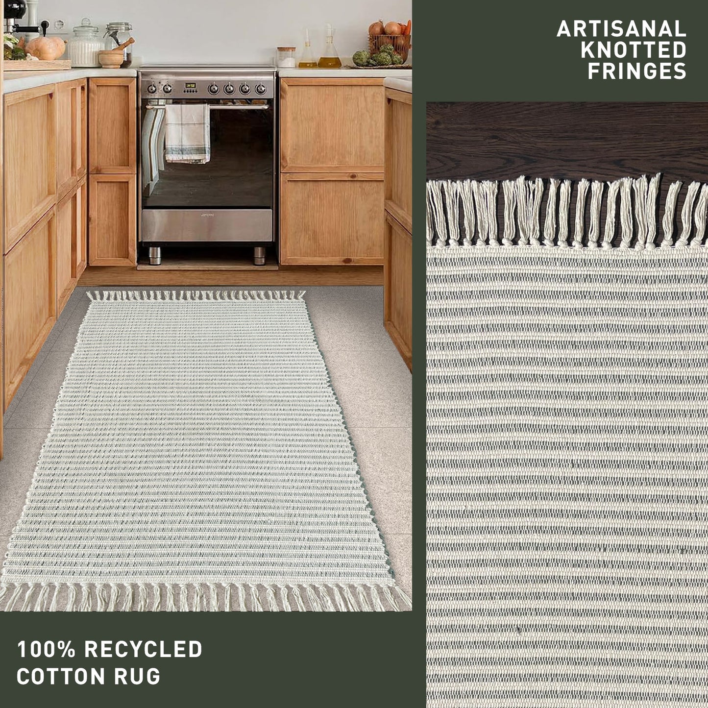 Providence Stripe Rug - Olive Green/Ivory, 2'x4.25'