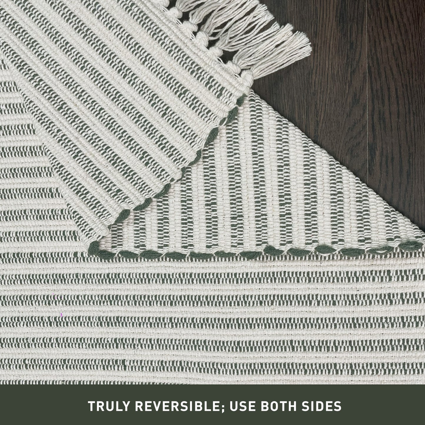 Providence Stripe Rug - Olive Green/Ivory, 2'x4.25'