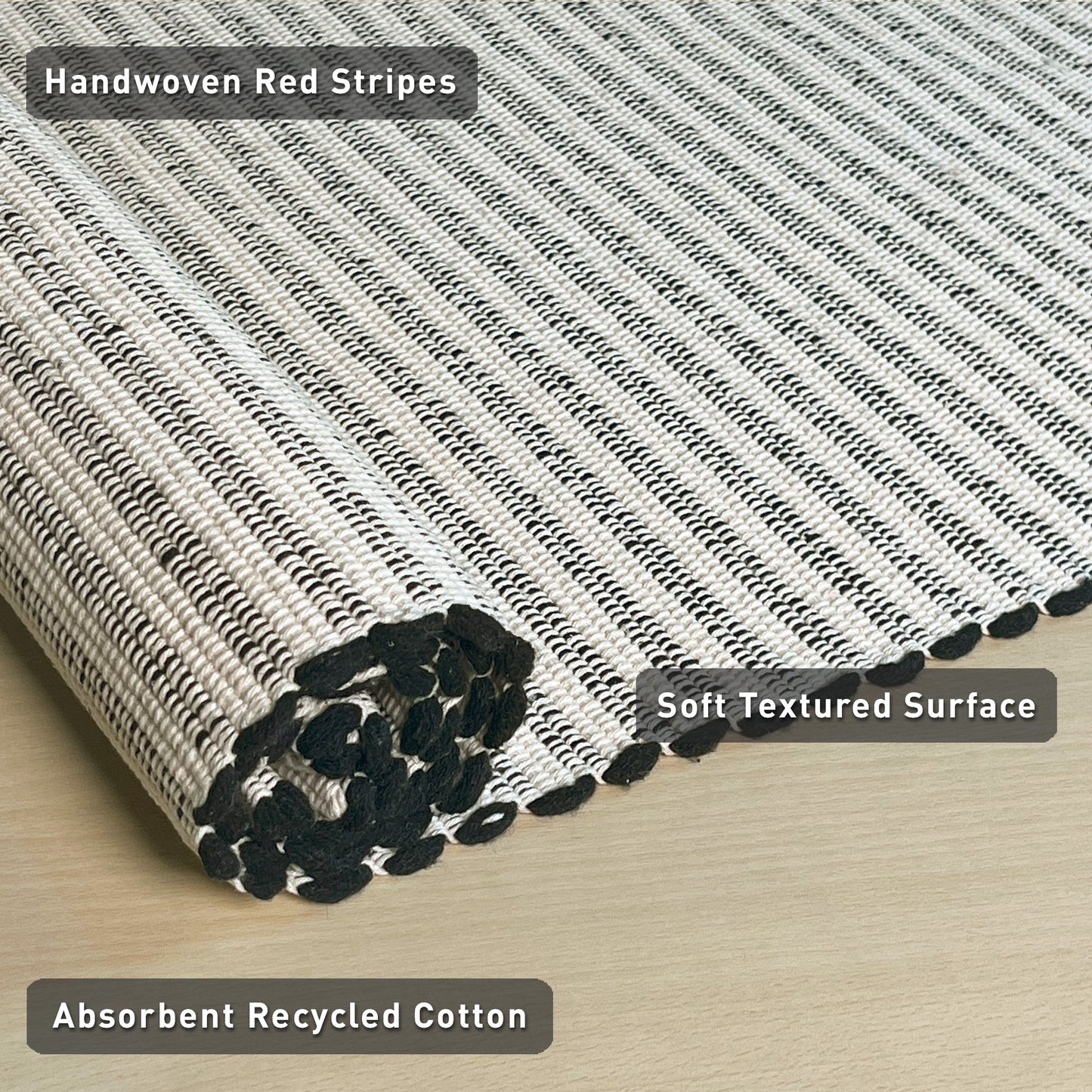Providence Stripe Rug - Black/Ivory, 2'x6'
