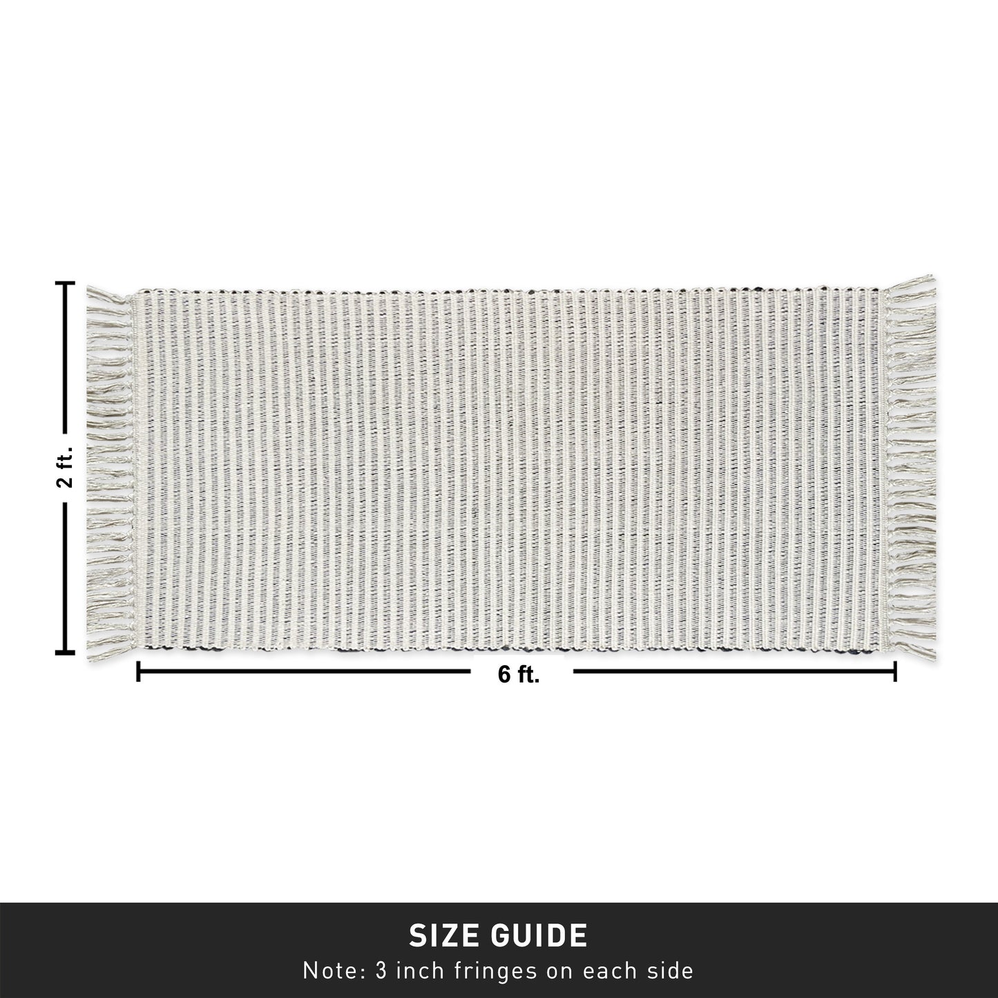 Providence Stripe Rug - Black/Ivory, 2'x6'