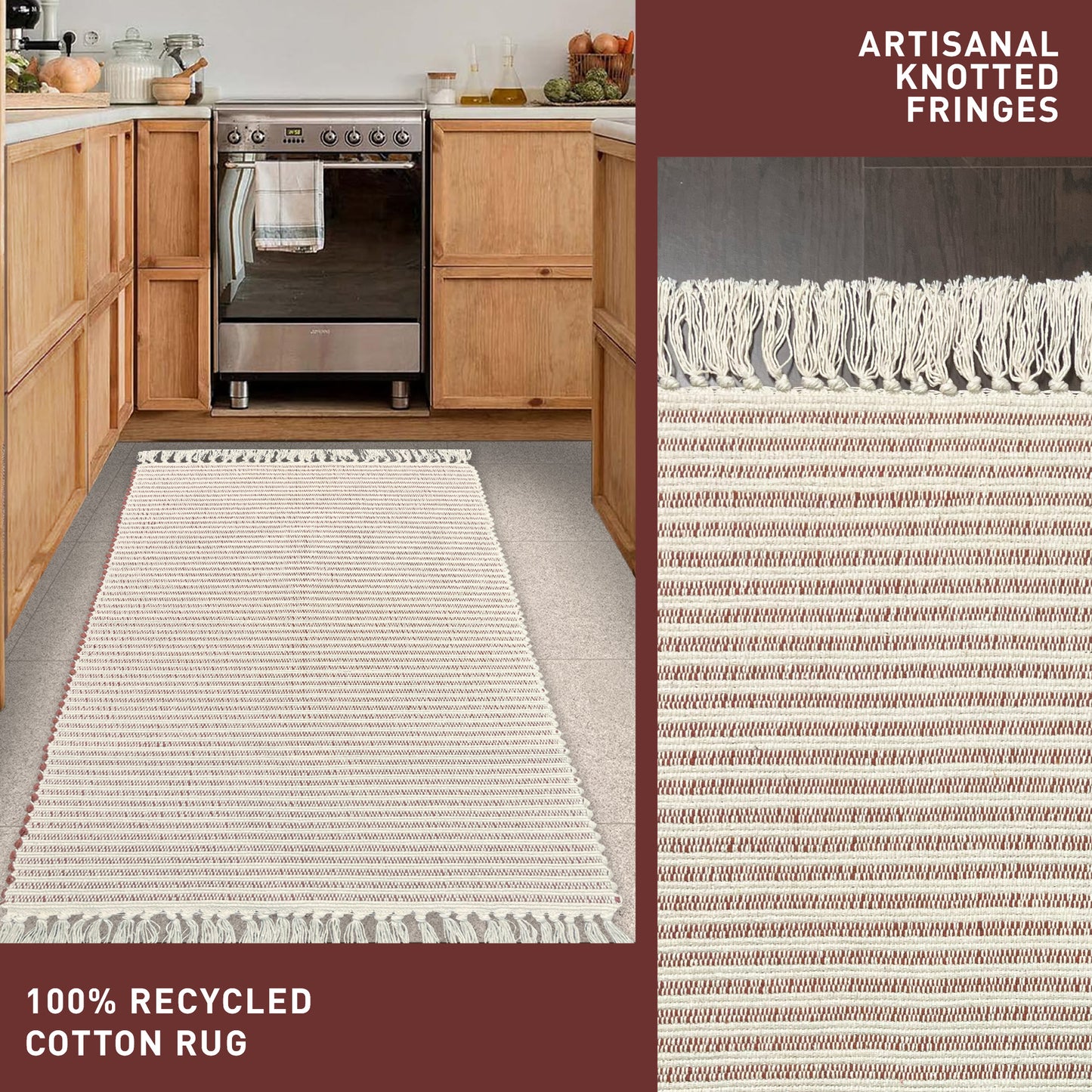 Providence Stripe Rug - Rust/Ivory, 2'x6'