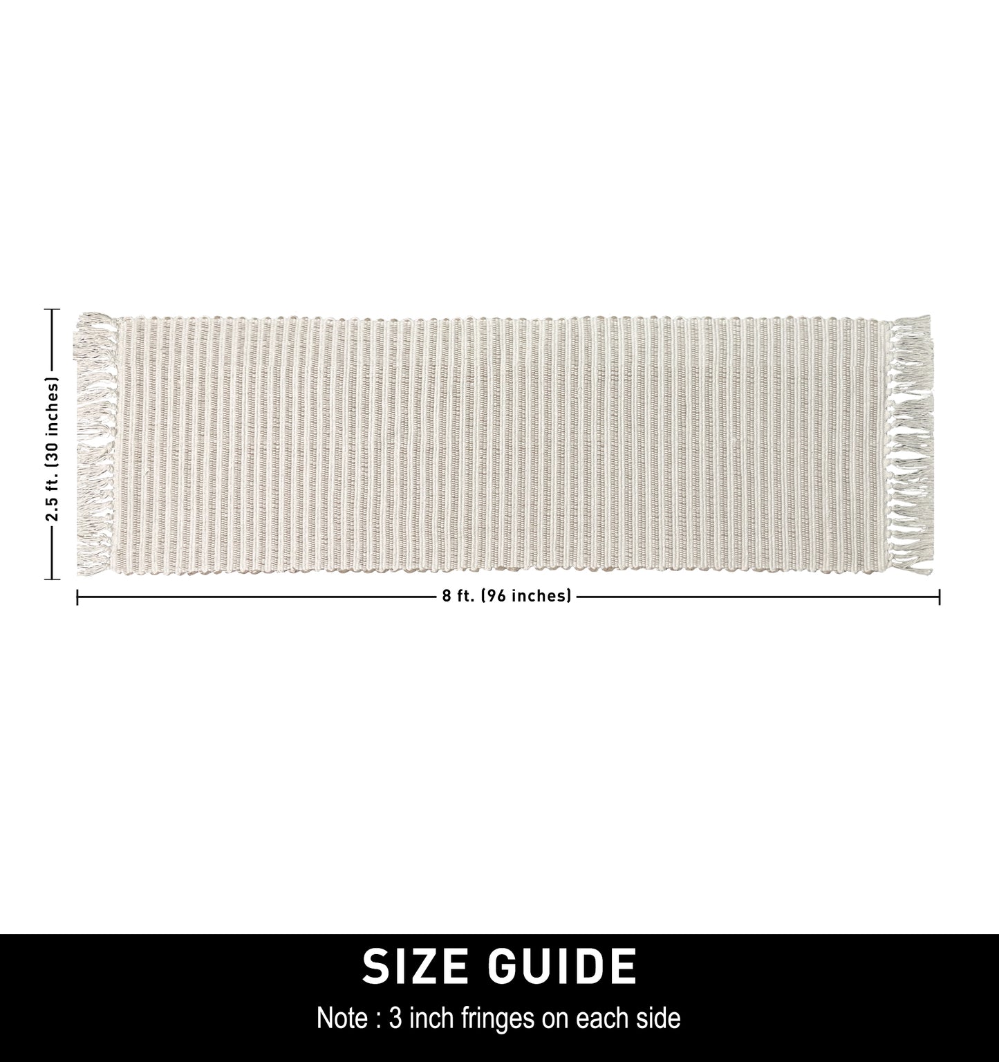 Providence Stripe Rug - Beige/Ivory, 2.5'x8'