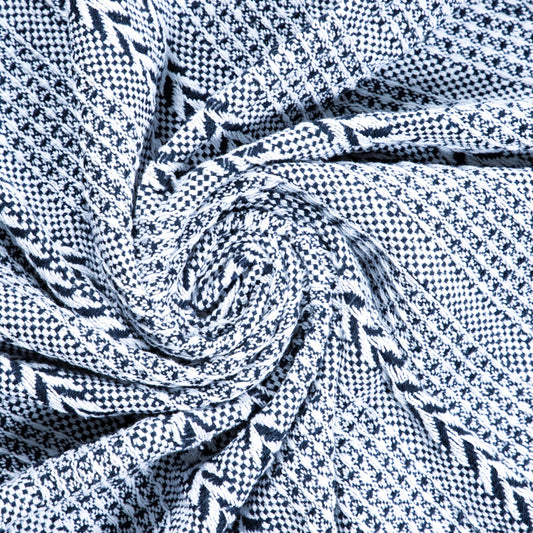 BRAIDED WAFFLE THROW, NAVY-WHITE, 50''x60''