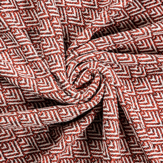 PEACOCK THROW, RUST-IVORY, 50''x60''