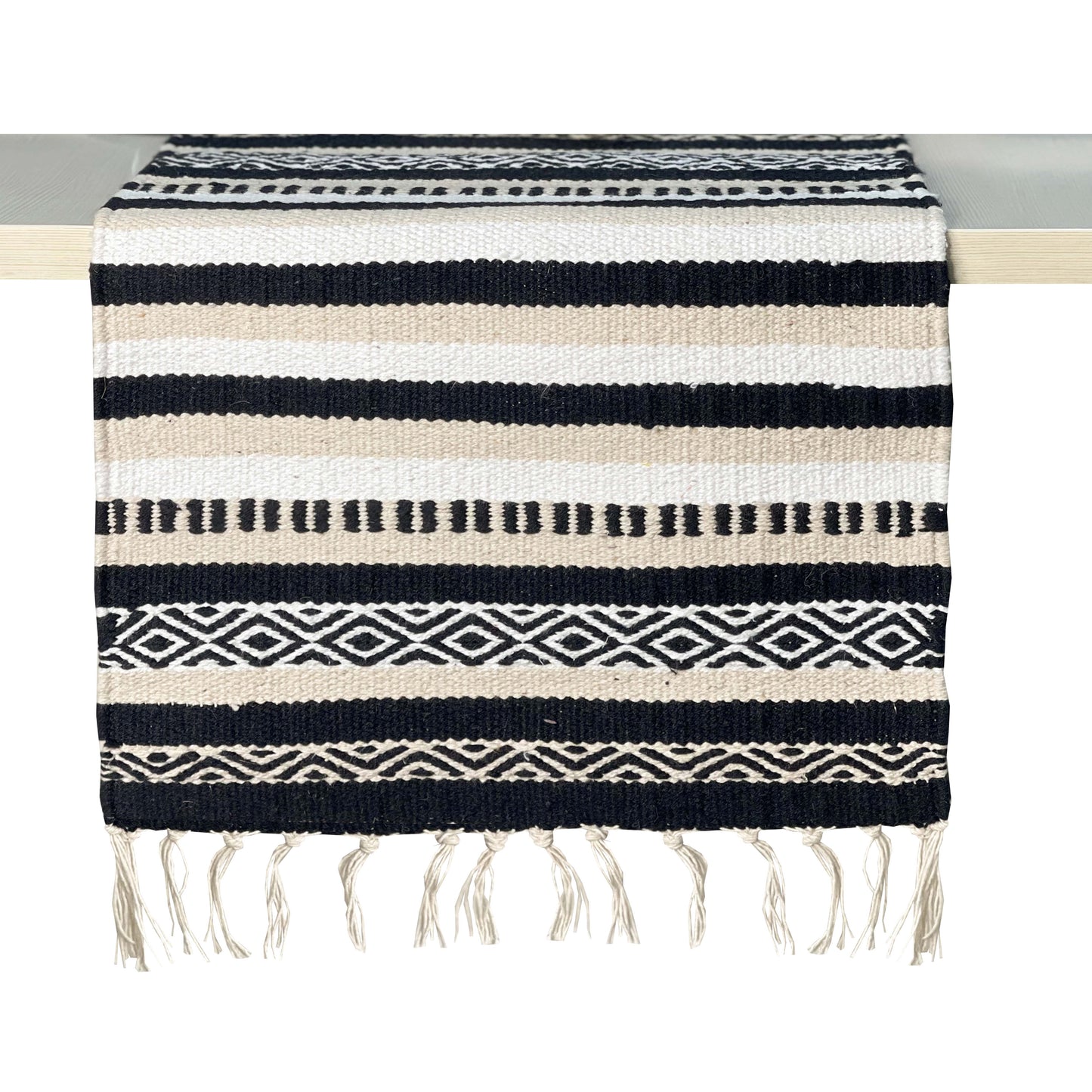 Laguna Table Runner - Black/Ivory, 13''x72''