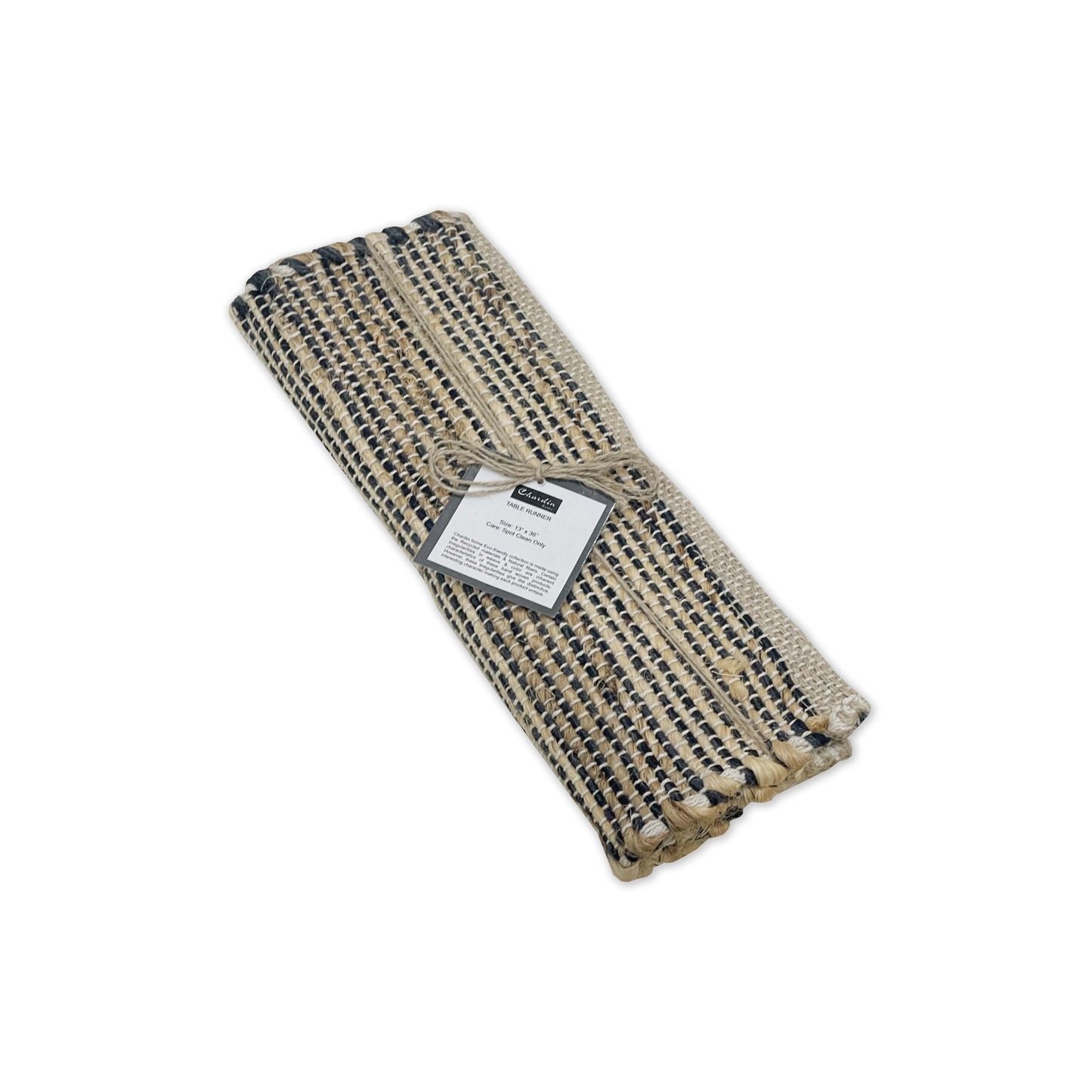OMBRE TABLE RUNNER, NATURAL-GREY CHARCOAL, 13''x36''.