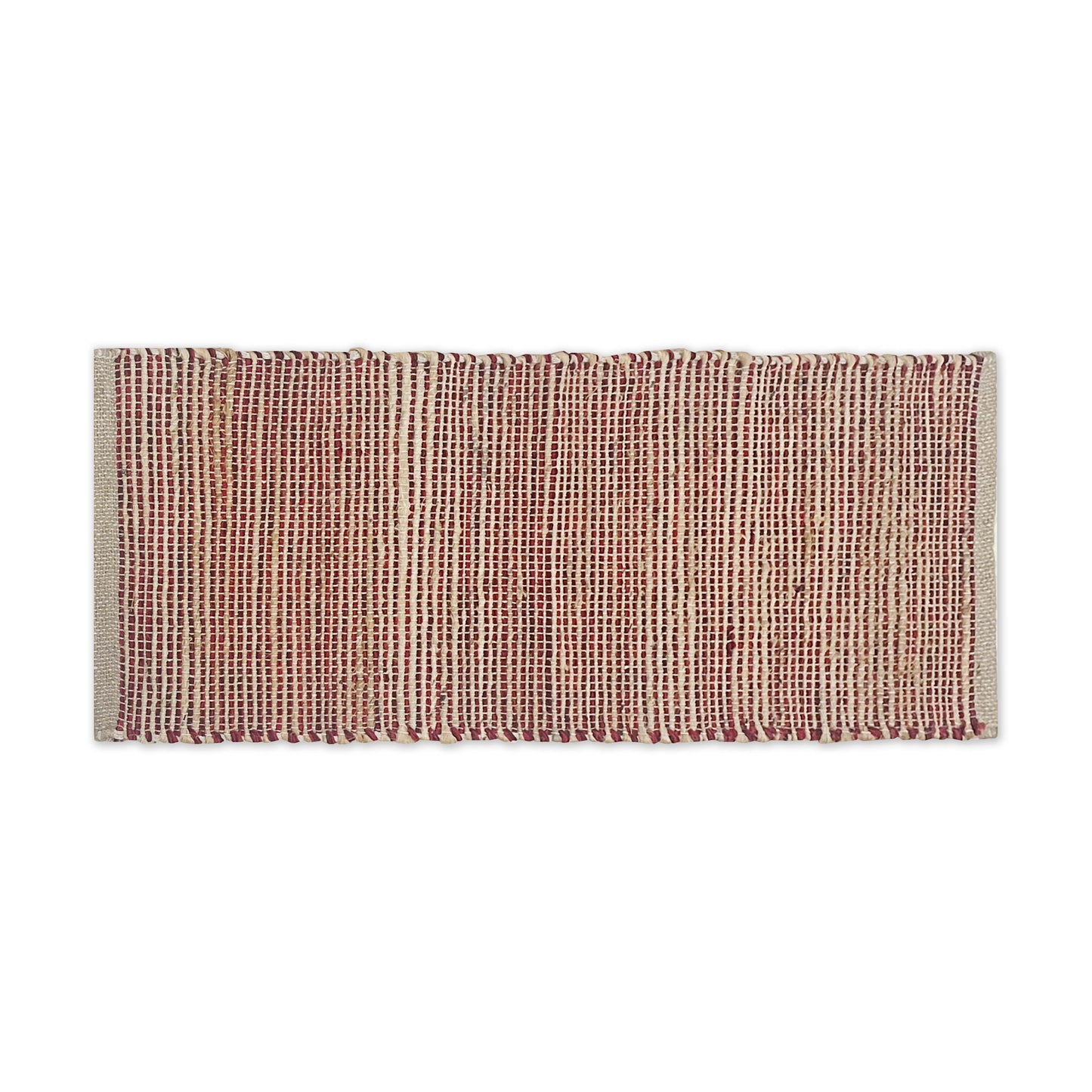 OMBRE TABLE RUNNER, NATURAL-RED, 13''x36''.