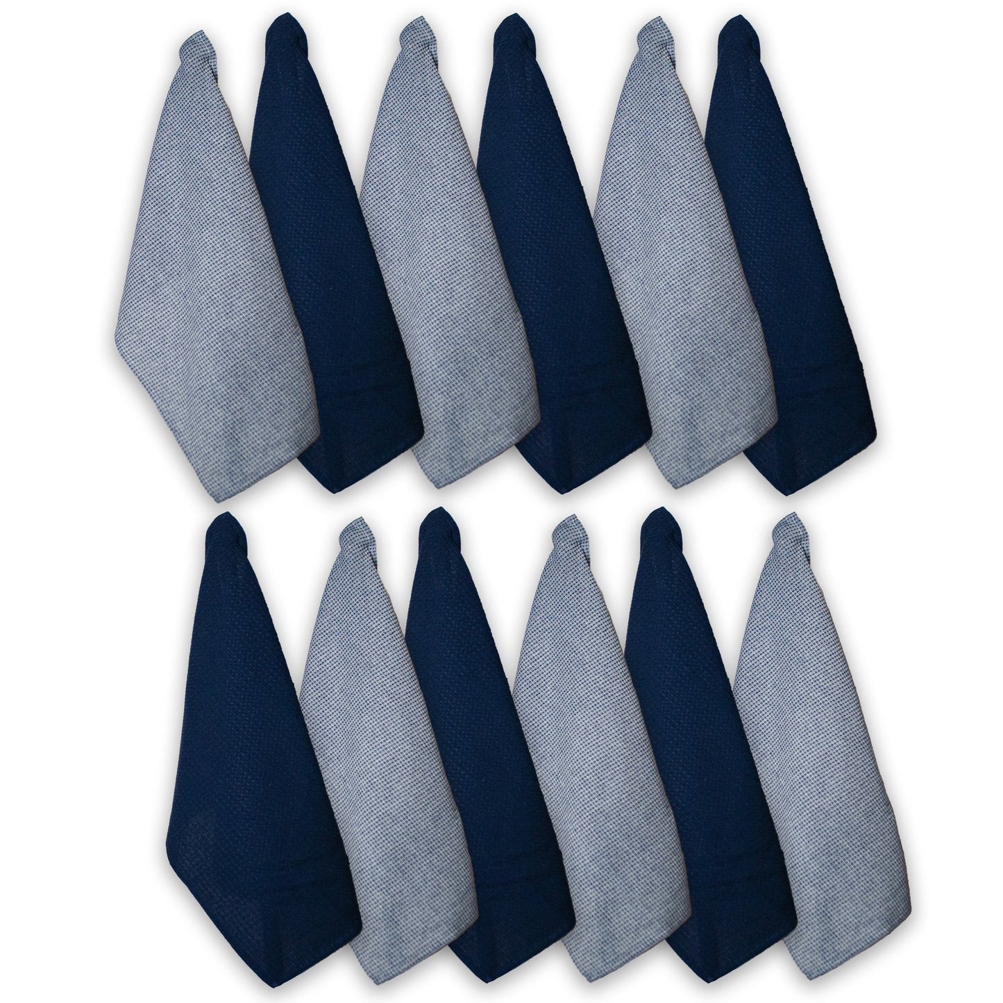 WAFFLE KITCHEN TOWELS SET OF 12, 18''x28'', Blue