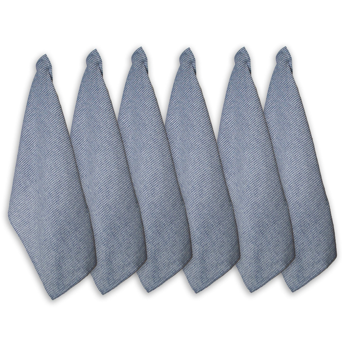 WAFFLE KITCHEN TOWELS SET OF 6, 18''x28'', Blue-White