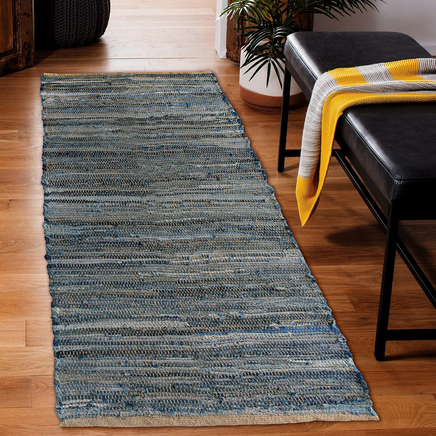 Denim Jute Runner-Denim Blue, 2'x5'