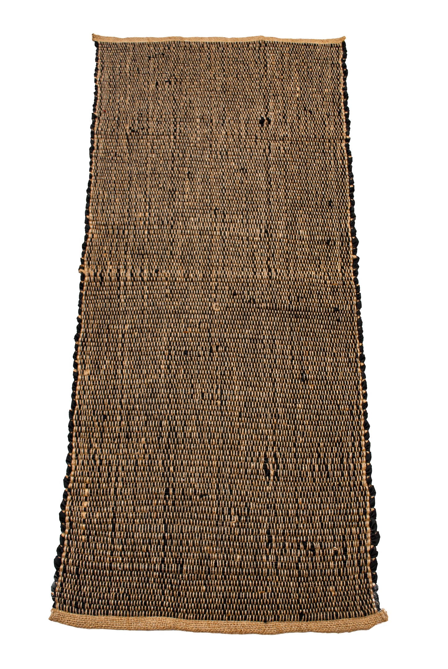Black Cotton Chindi W. Jute Runner - Black/Jute, 2'x5'